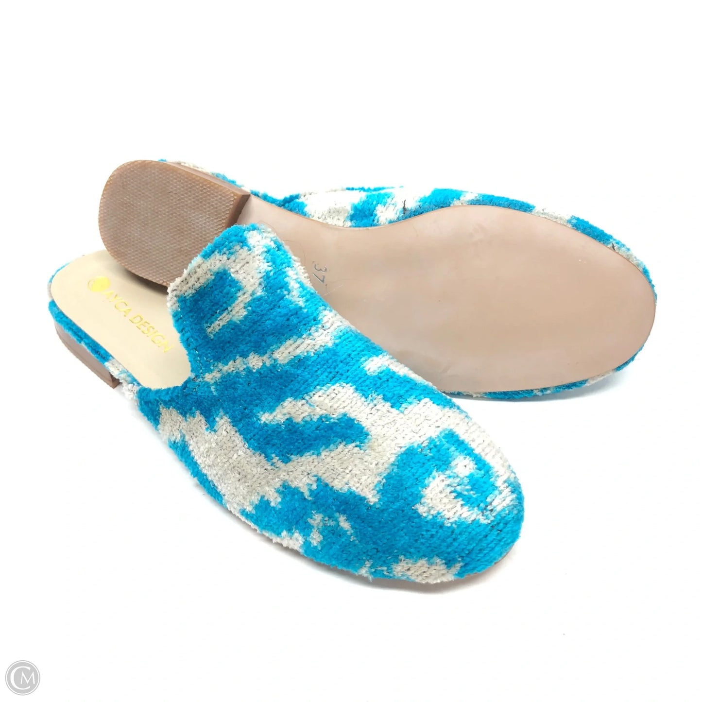 Shoes Flats By Cmb In Blue & White, Size: 6.5
