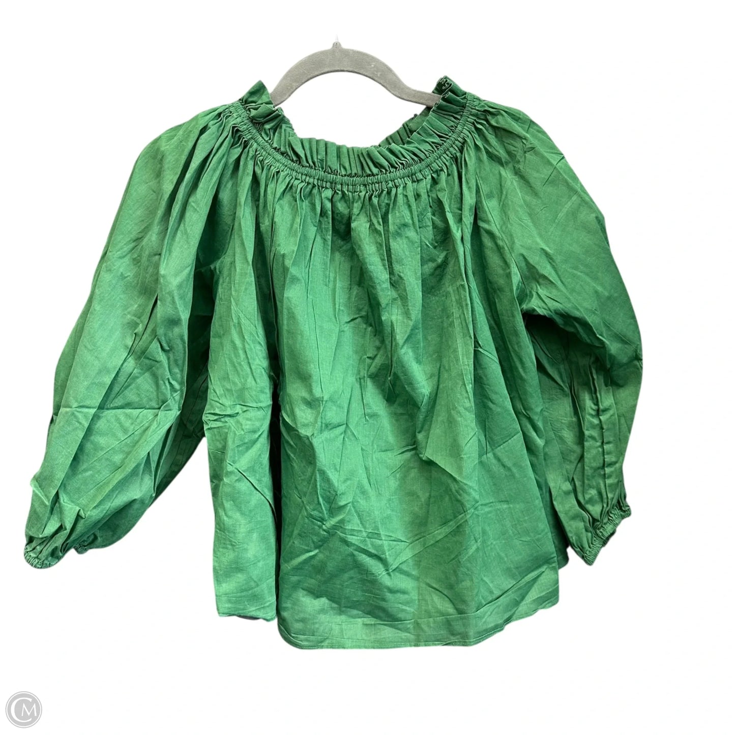 Top Long Sleeve By The Great. In Green, Size: 0