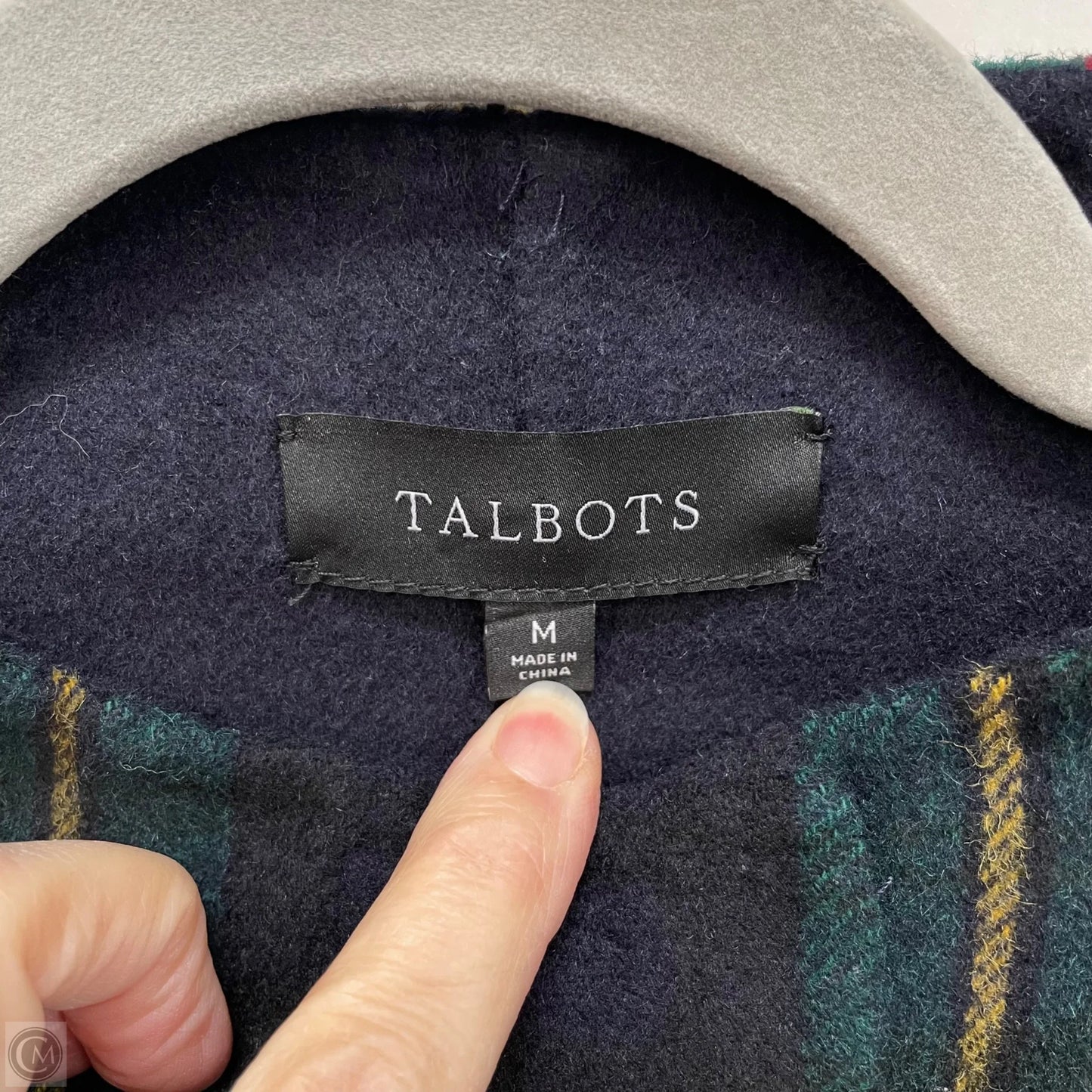 Coat Wool By Talbots In Blue & Green, Size: M