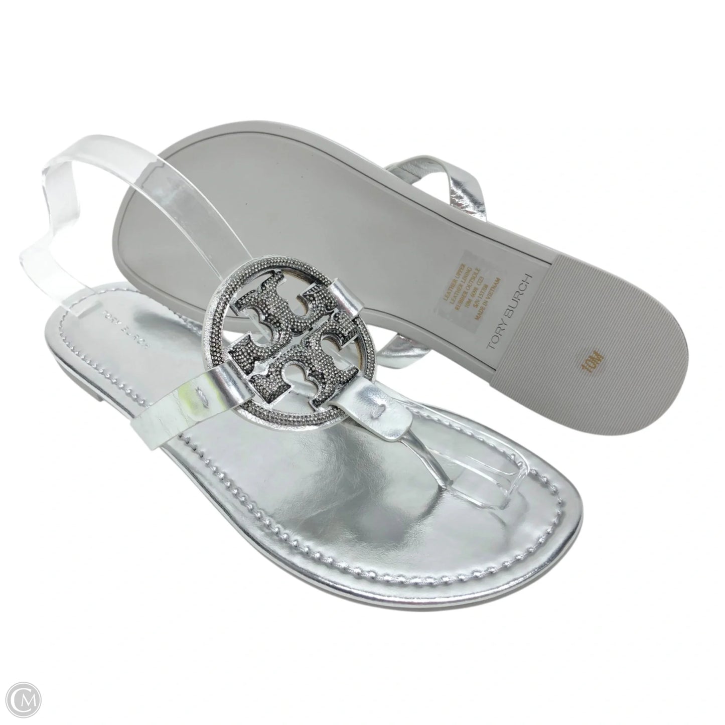 Sandals Designer By Tory Burch In Grey, Size: 10