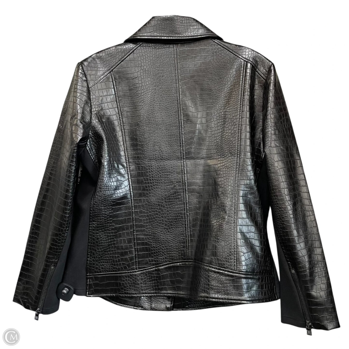 Jacket Moto By Chicos In Black, Size: 16