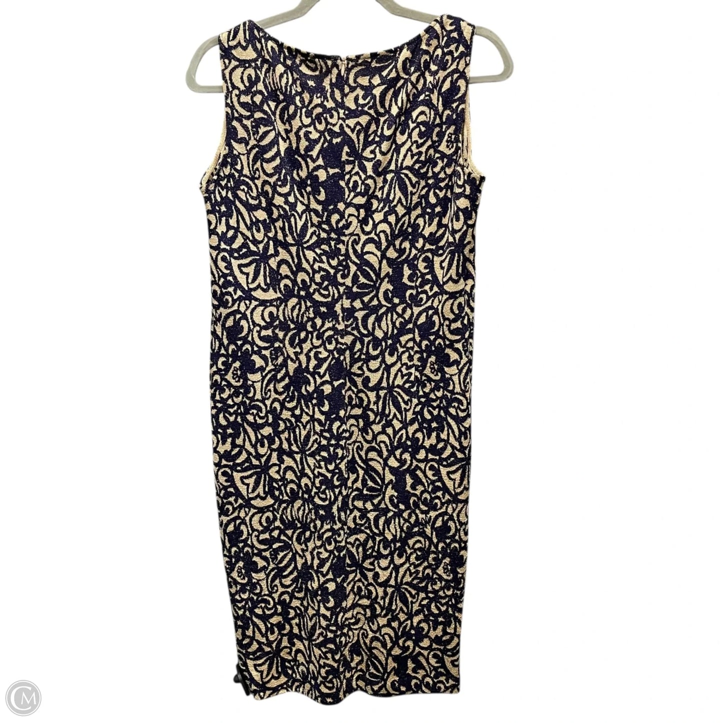 Dress Luxury Designer By St John Collection In Blue & Cream, Size: 8