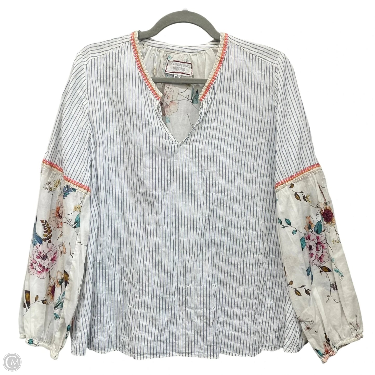 Top Long Sleeve By Johnny Was In White, Size: S