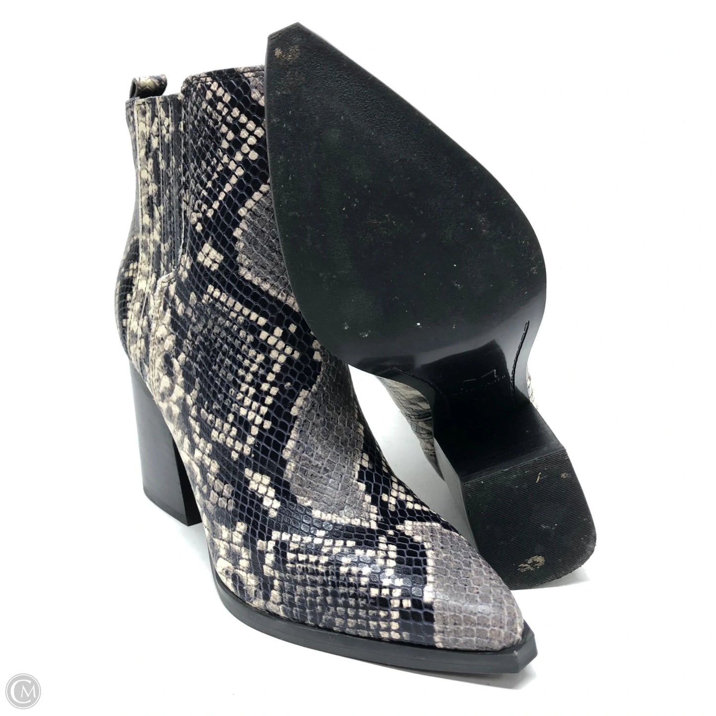 Boots Ankle Heels By Marc Fisher In Snakeskin Print, Size: 7