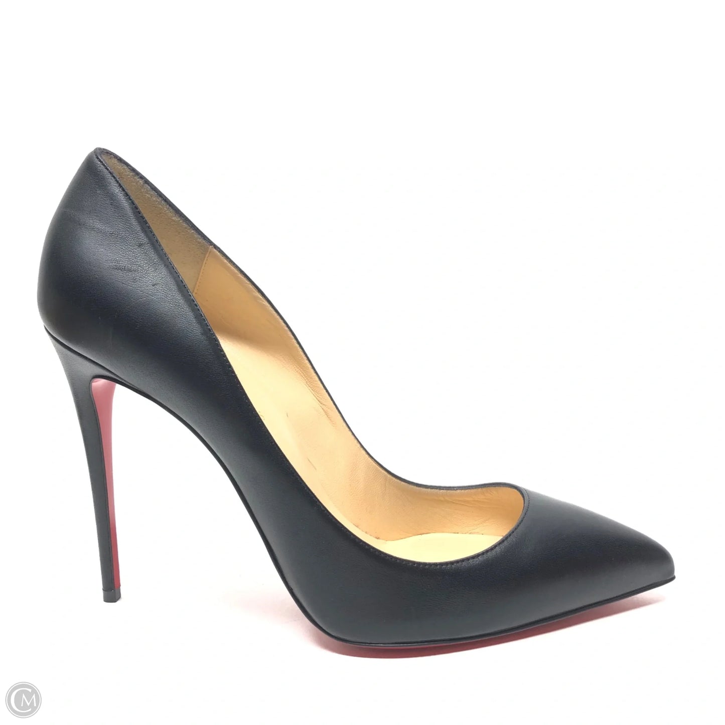 Shoes Luxury Designer By Christian Louboutin In Black & Red, Size: 10.5