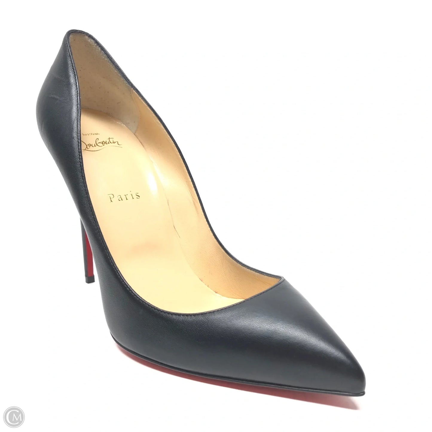 Shoes Luxury Designer By Christian Louboutin In Black & Red, Size: 10.5