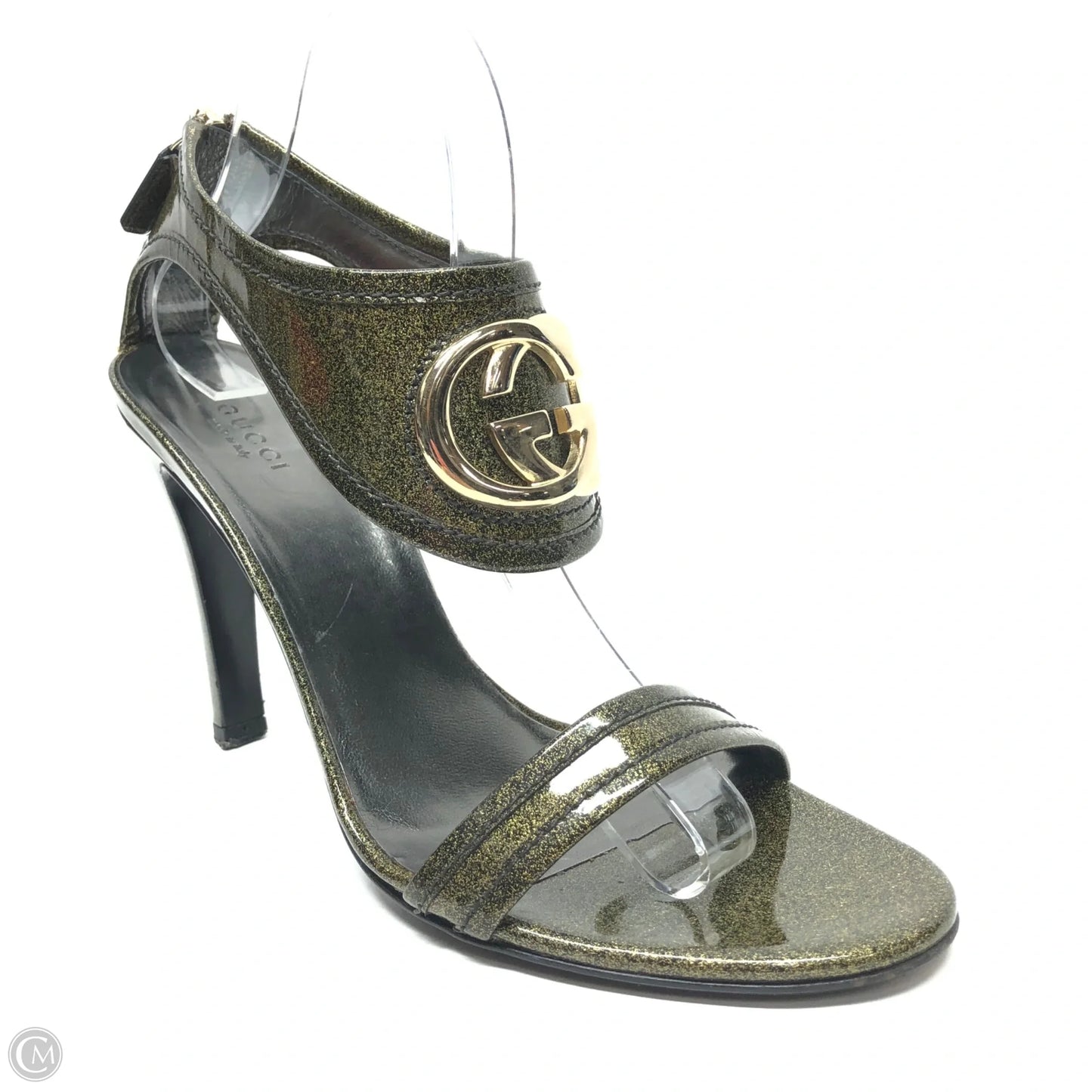 Sandals Luxury Designer By Gucci In Green, Size: 8.5