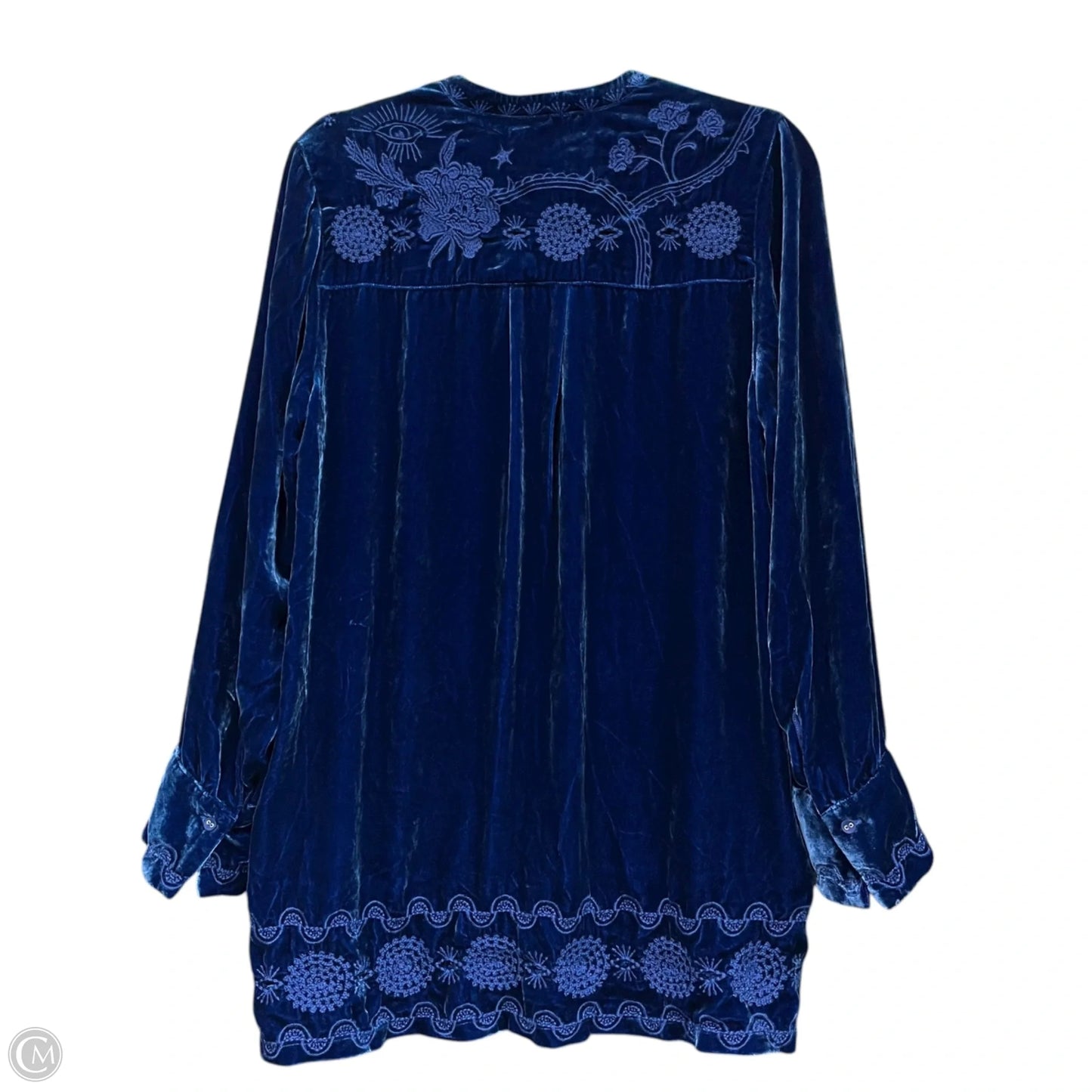 Tunic Long Sleeve By Johnny Was In Blue, Size: S