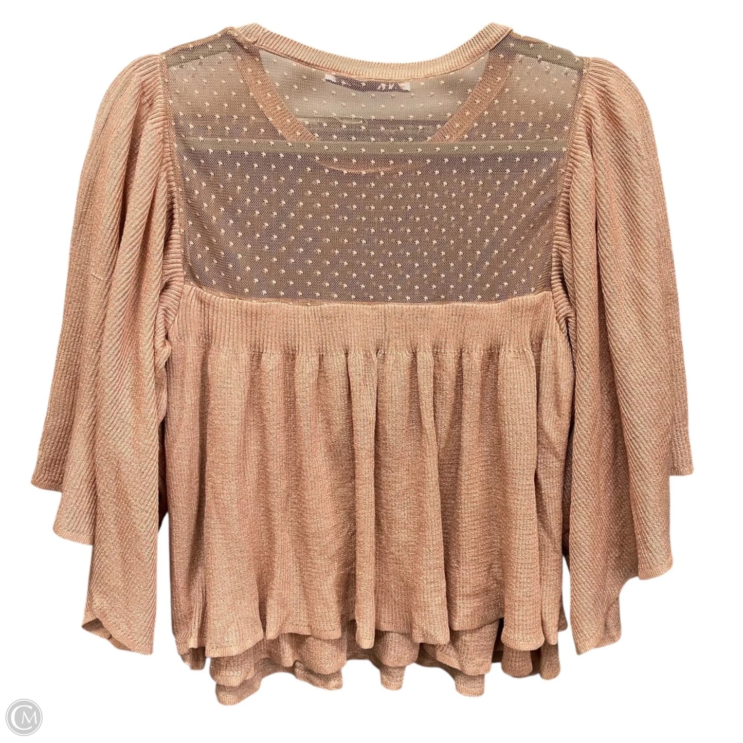 Top Short Sleeve By Zara In Beige, Size: Xl
