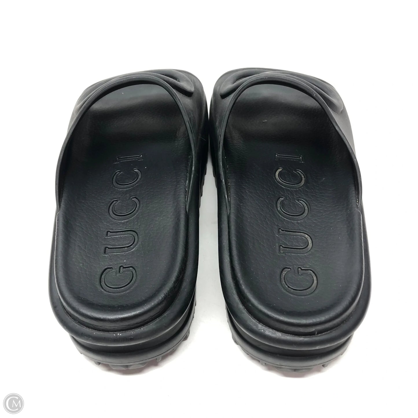 Sandals Luxury Designer By Gucci In Black, Size: 8
