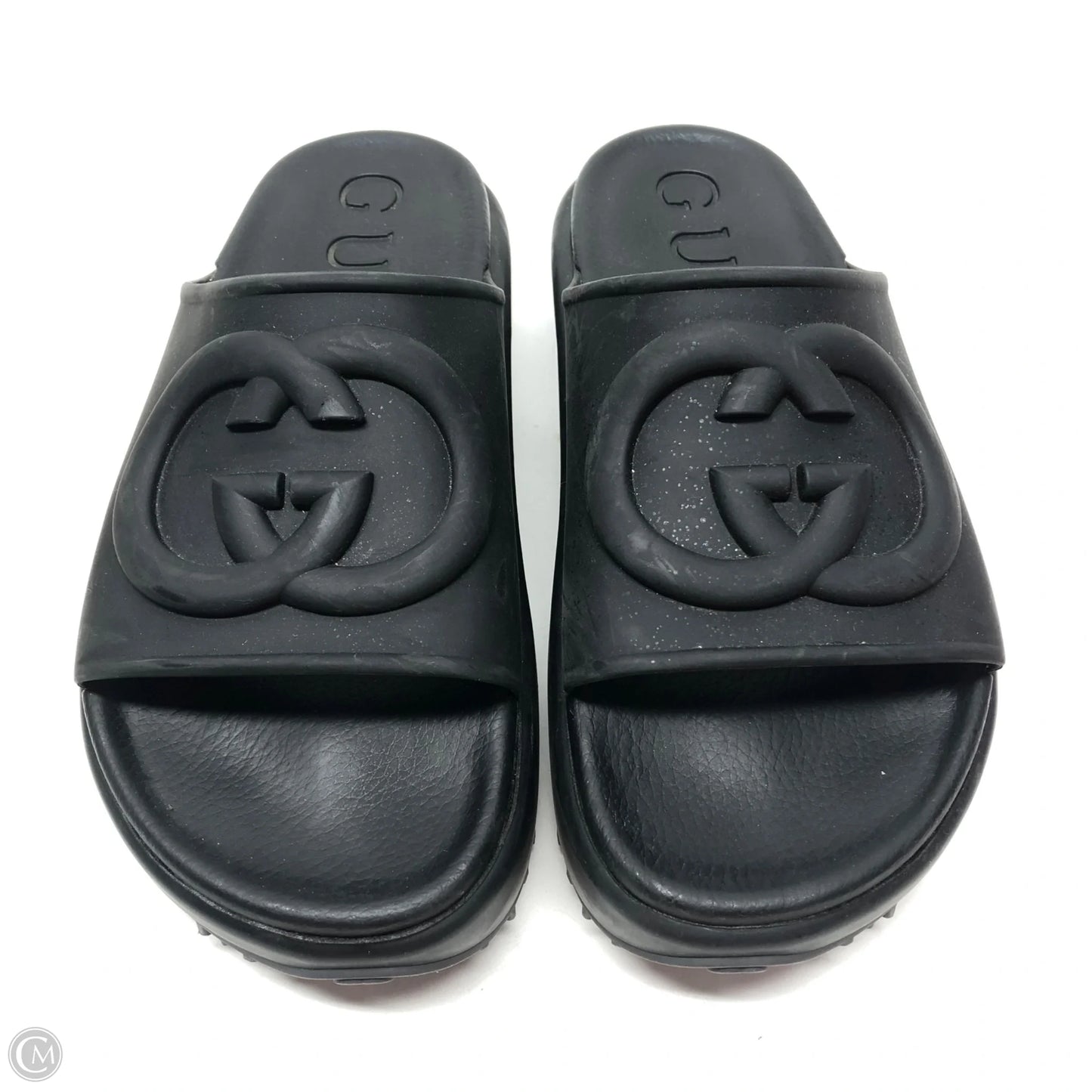 Sandals Luxury Designer By Gucci In Black, Size: 8