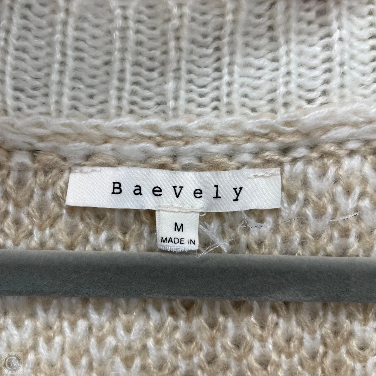 Sweater By Baevely In Blue & Cream, Size: M