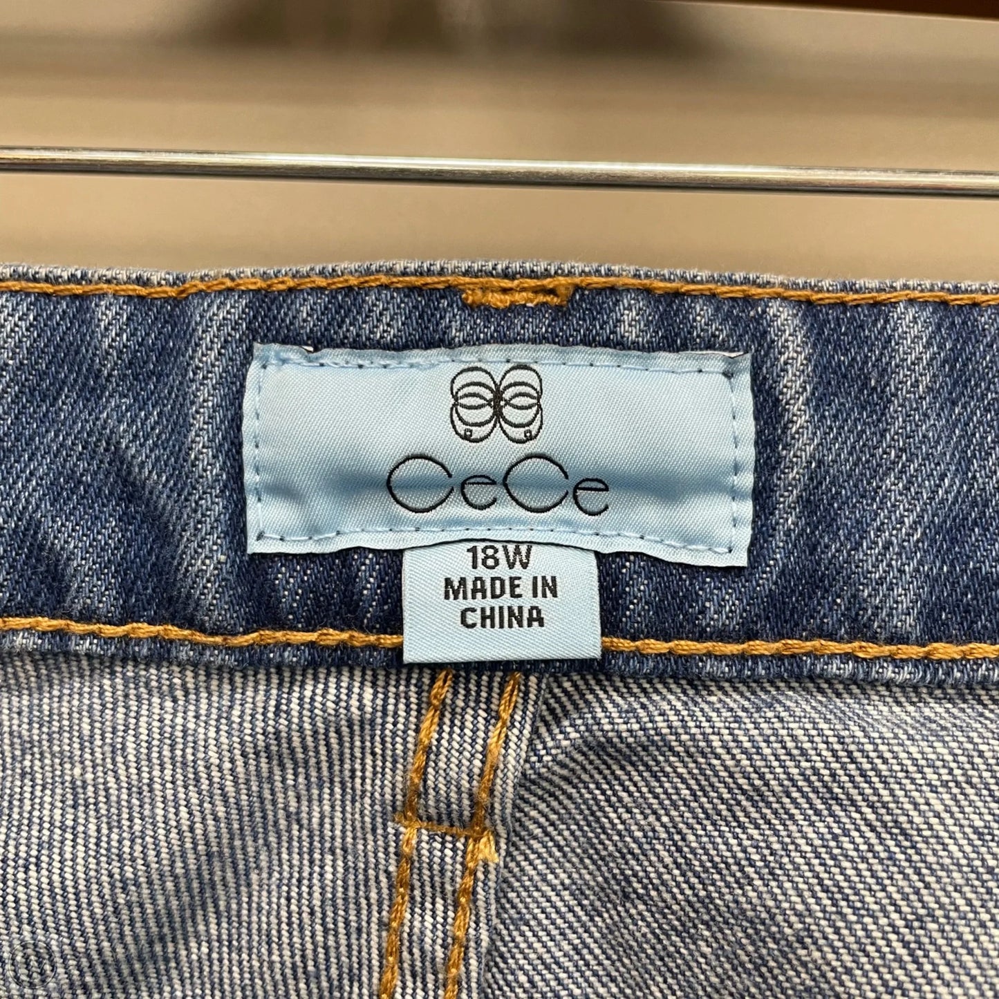 Jeans Straight By Cece In Blue Denim, Size: 18