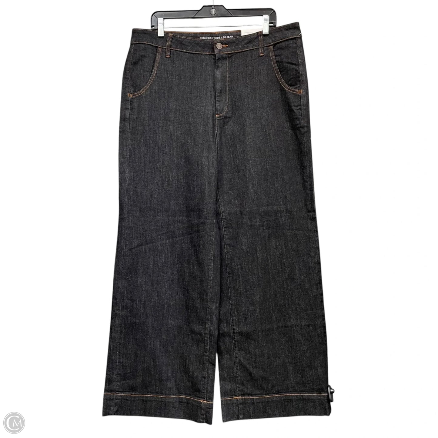 Jeans Wide Leg By Chicos In Black Denim, Size: 16