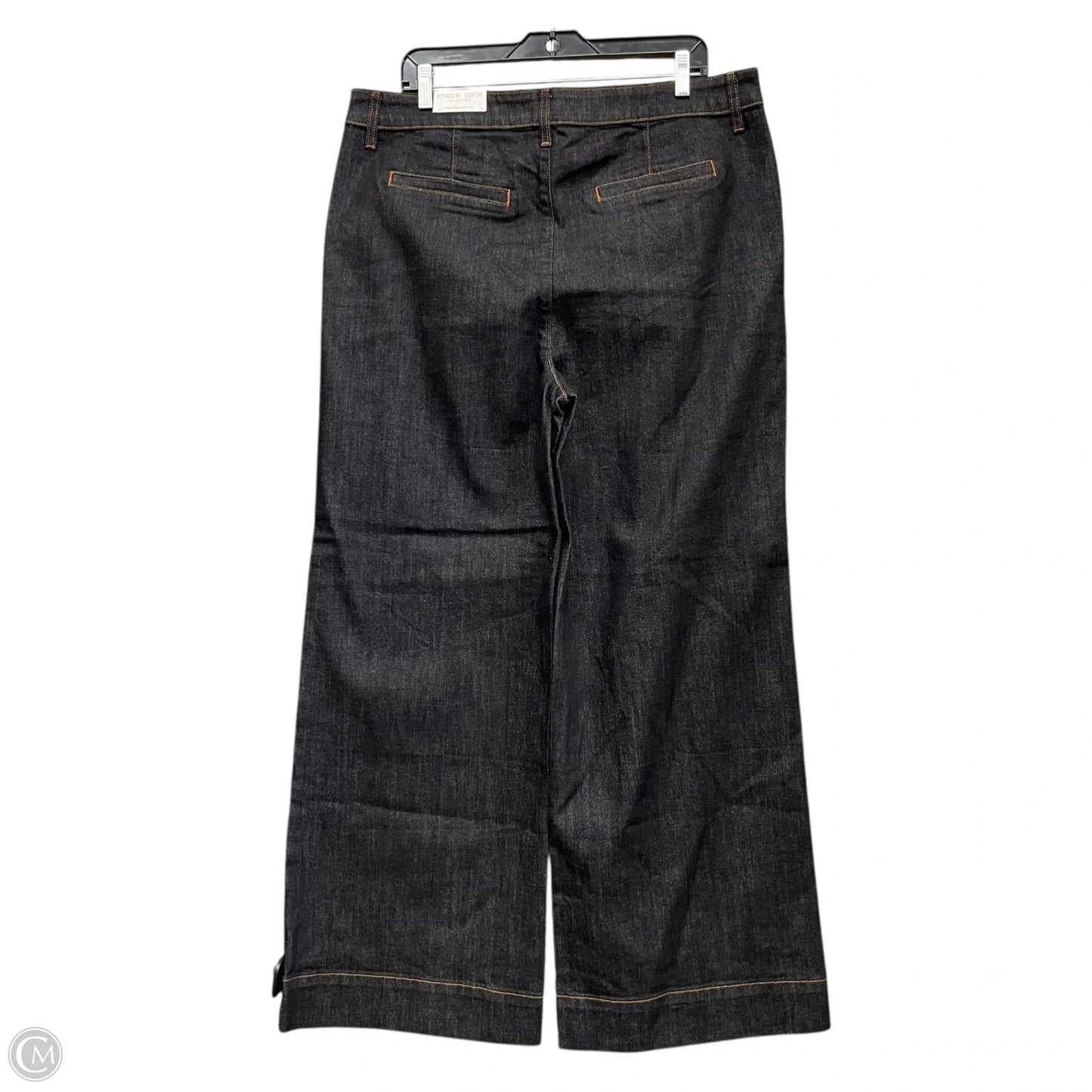 Jeans Wide Leg By Chicos In Black Denim, Size: 16