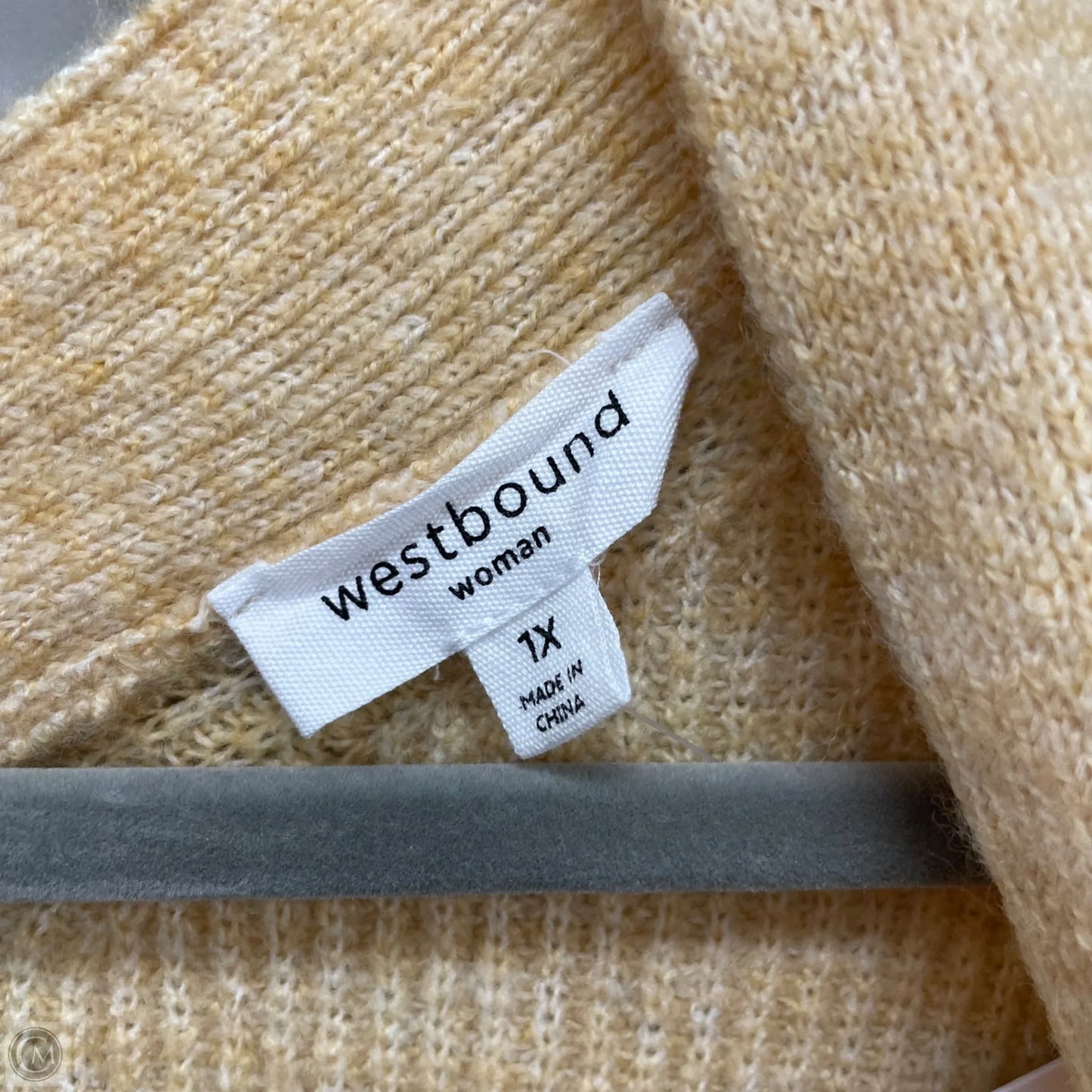 Sweater Cardigan By West Bound In Tan, Size: 1x
