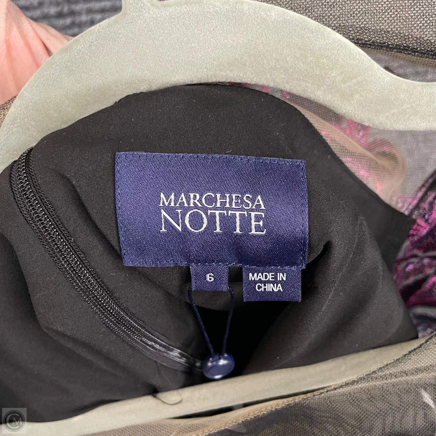 Dress Party Short By Marchesa Notte In Black & Purple, Size: 6