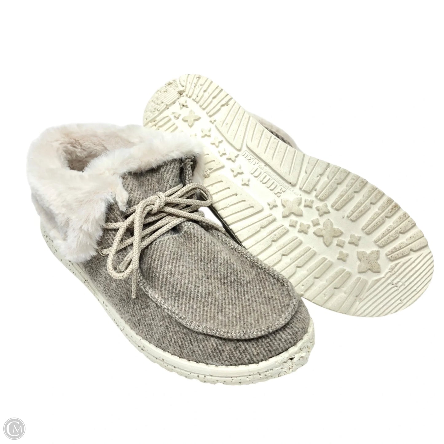 Shoes Flats By Hey Dude In Grey, Size: 9