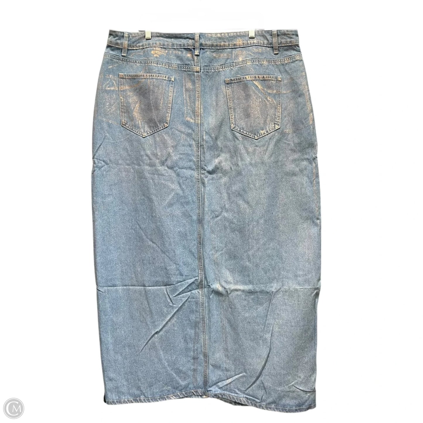 Skirt Midi By Boohoo Boutique In Blue Denim, Size: 18