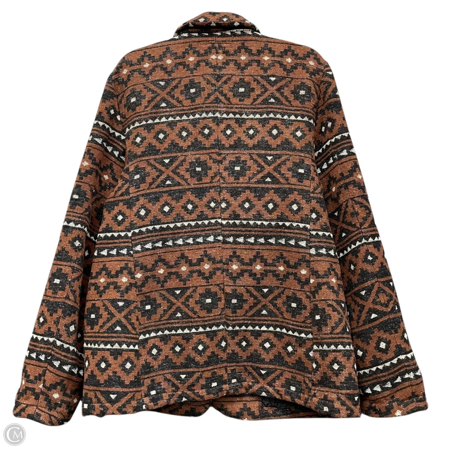 Jacket Shirt By Clothes Mentor In Black & Brown, Size: Xl