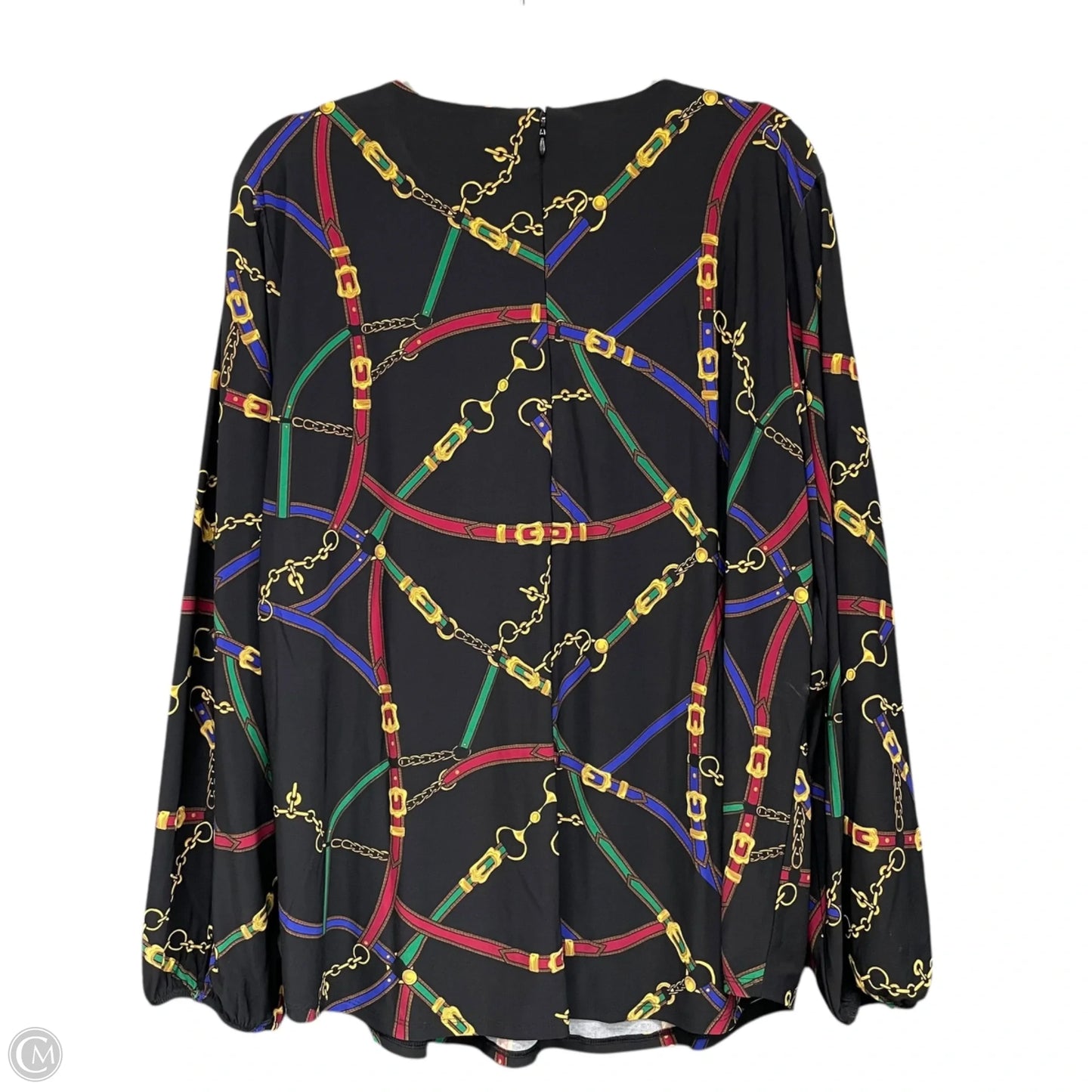 Top Long Sleeve By Lauren By Ralph Lauren In Black & Gold, Size: 2x