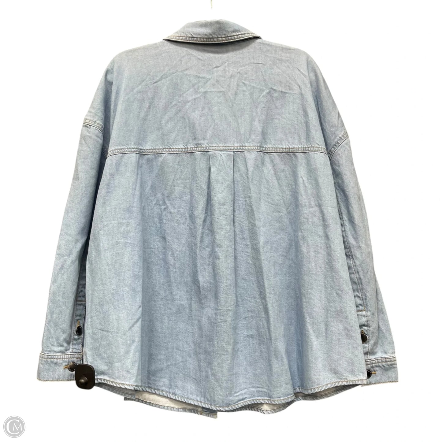 Jacket Shirt By Lane Bryant In Blue Denim, Size: 16