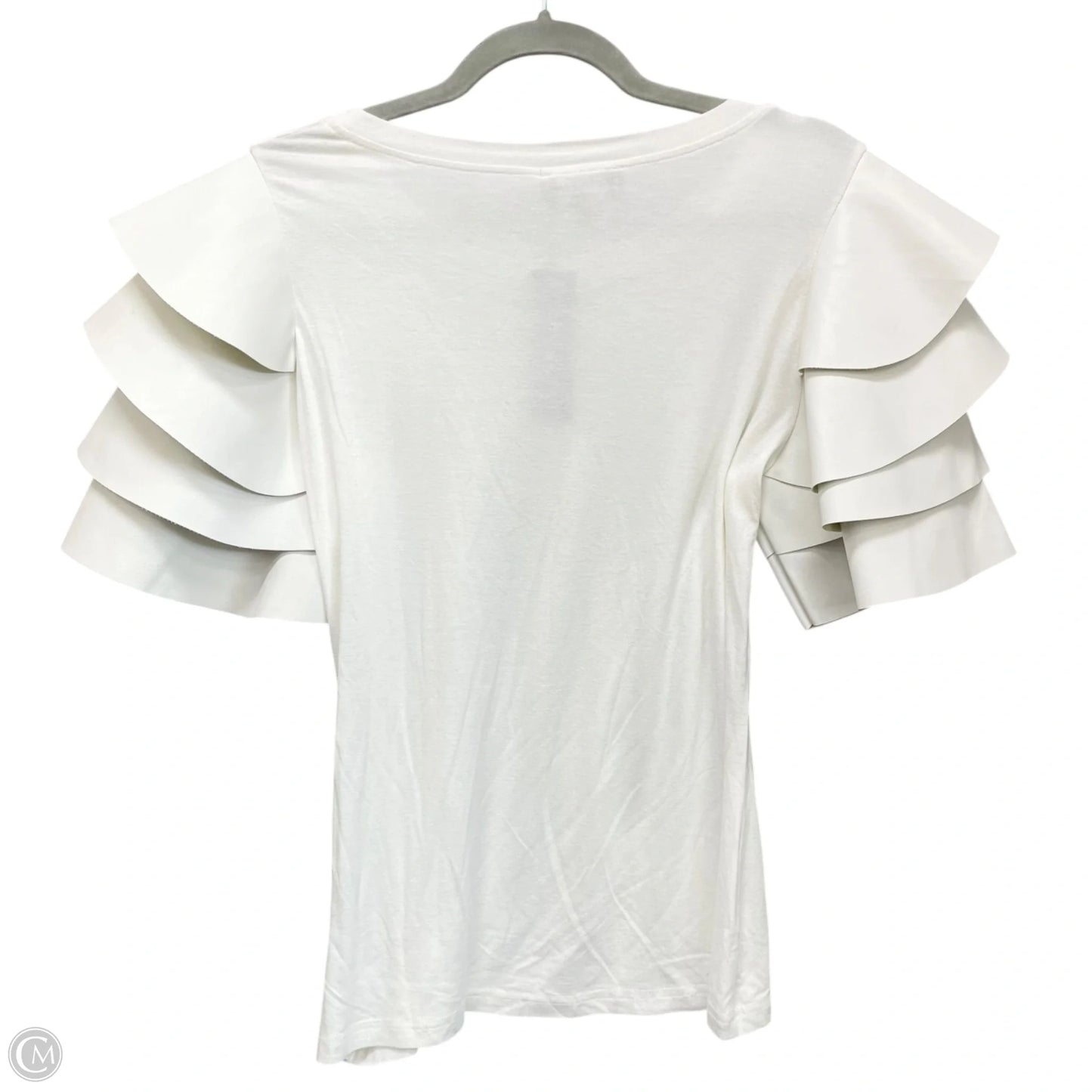 Top Short Sleeve By Gracia In White, Size: M