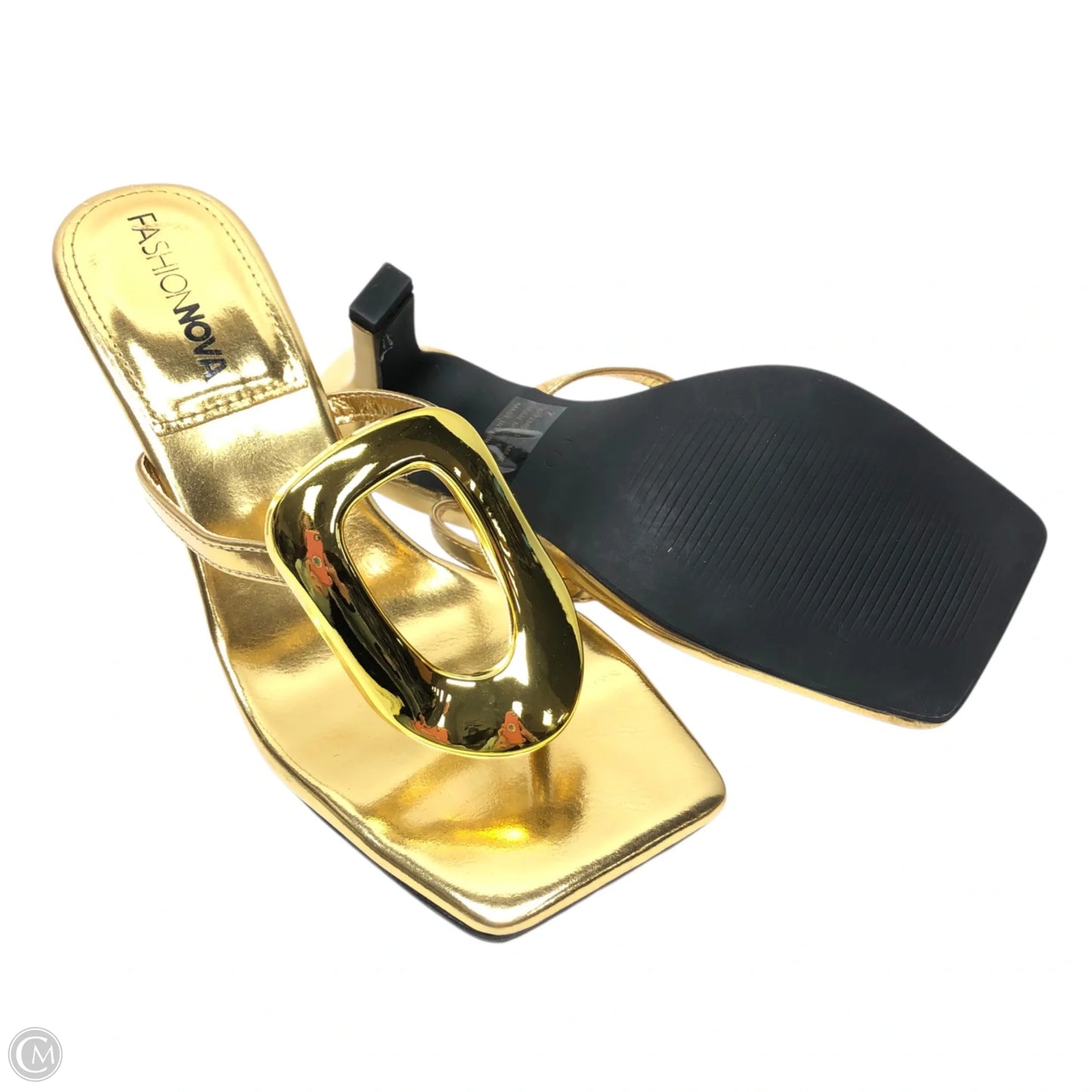 Sandals Heels Stiletto By Fashion Nova In Gold, Size: 7