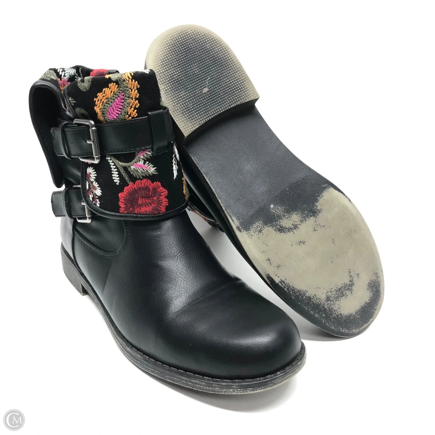 Boots Ankle Flats By Just Fab In Black, Size: 8