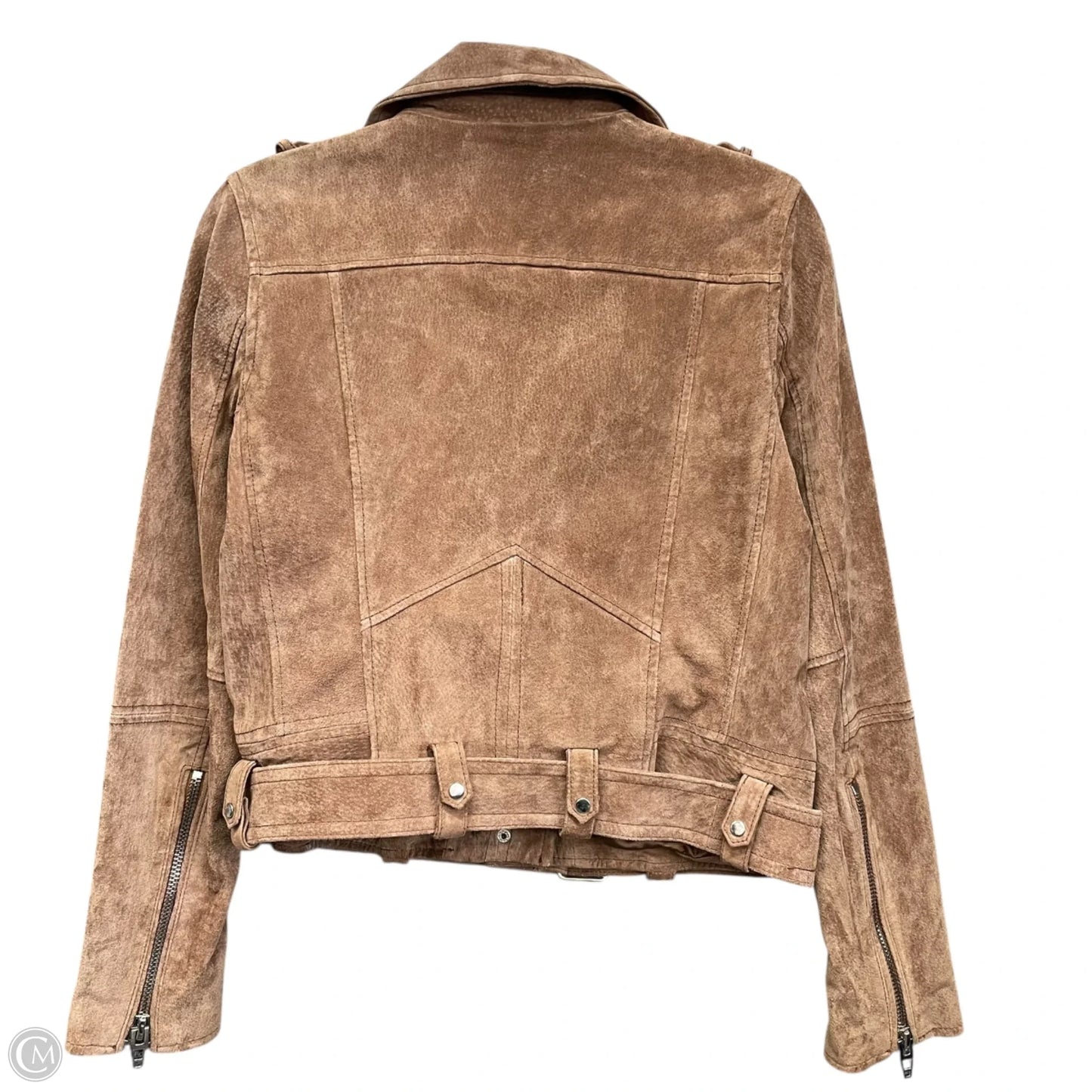 Jacket Moto Leather By Chelsea And Violet In Brown, Size: M