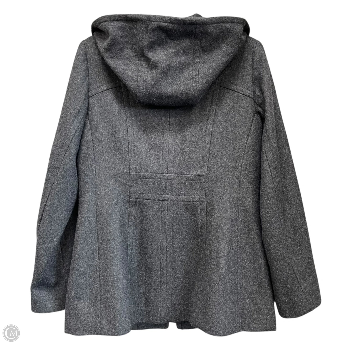 Coat Wool By Anne Klein In Grey, Size: L