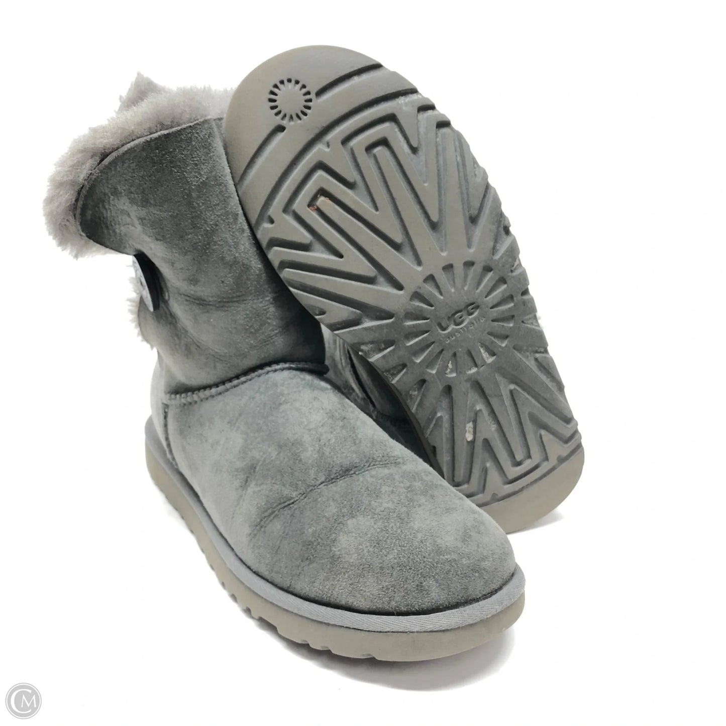 Boots Designer By Ugg In Grey, Size: 9