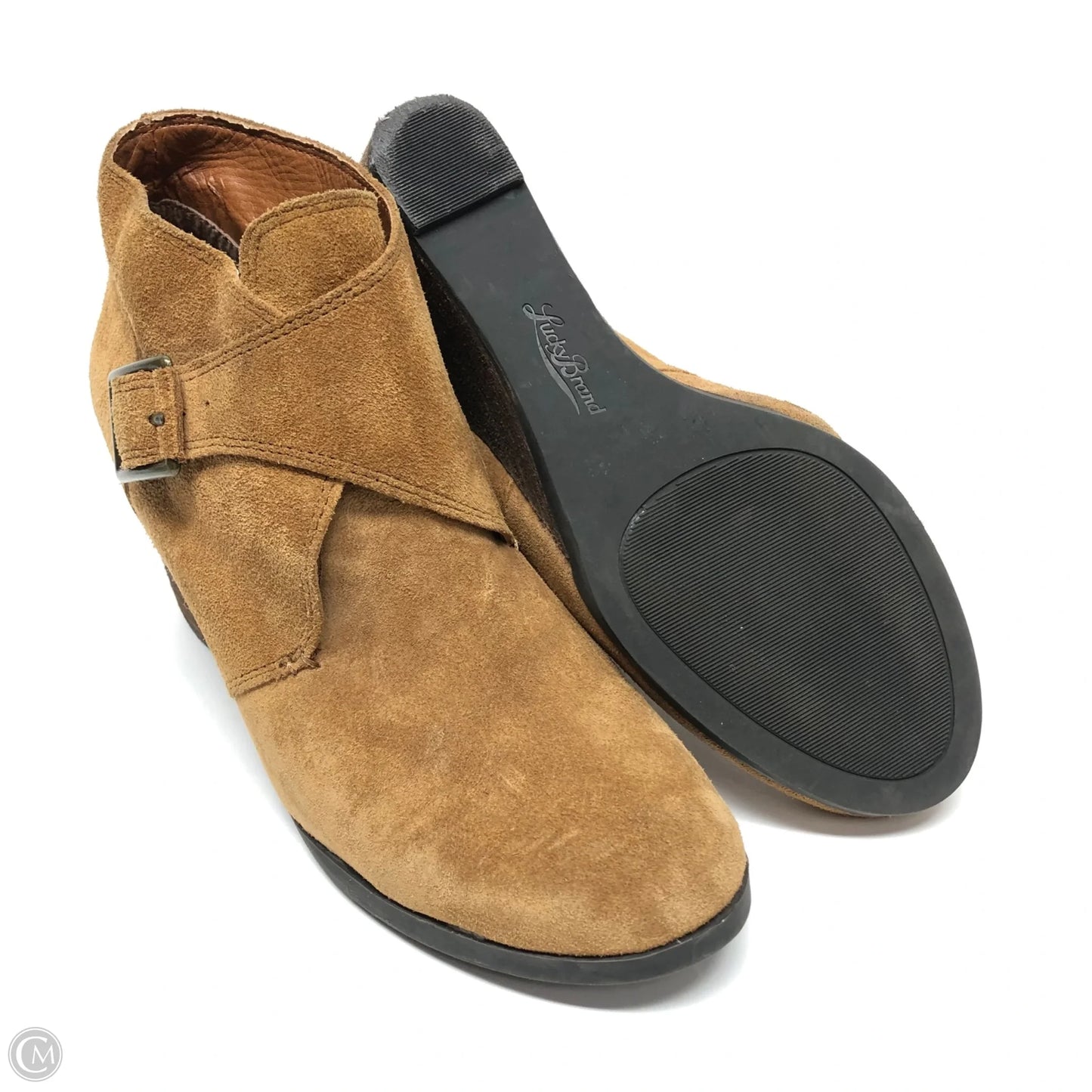 Boots Ankle Heels By Lucky Brand In Brown, Size: 8.5