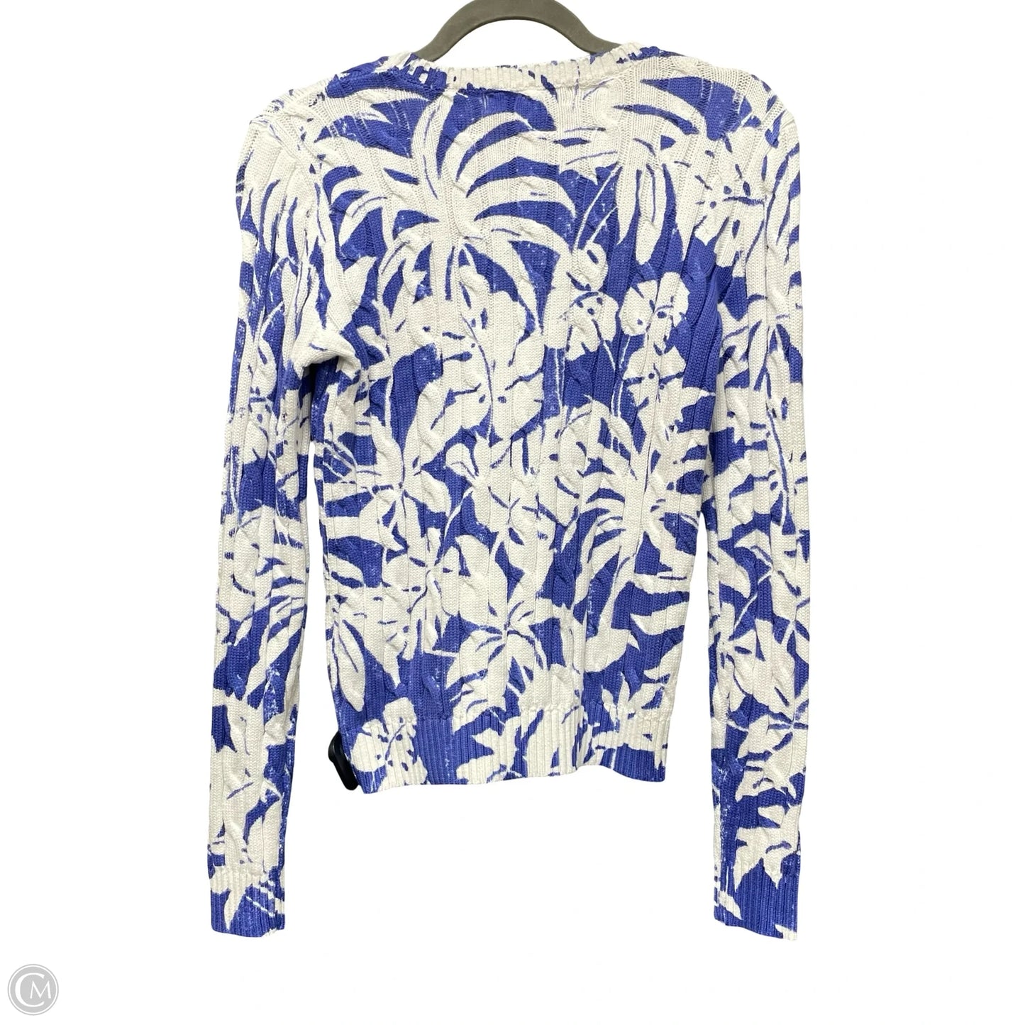 Sweater By Lauren By Ralph Lauren In Blue & White, Size: Xs
