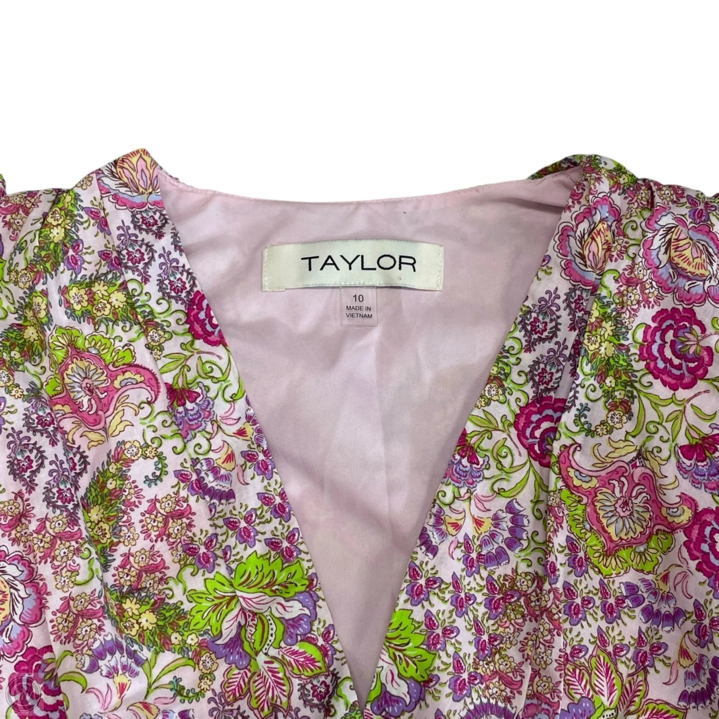 Dress Party Short By Taylor In Green & Pink, Size: 10