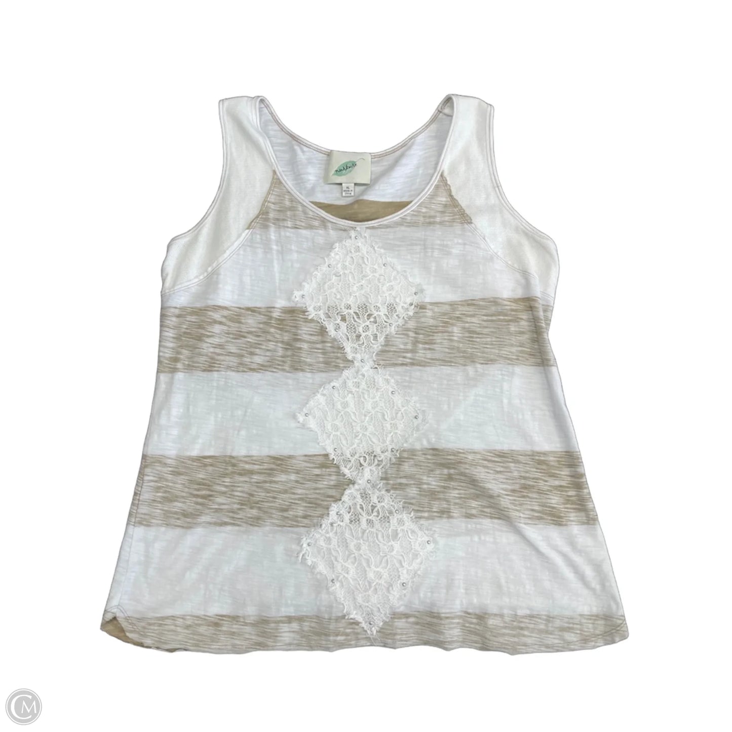 Top Sleeveless By Nurture In Brown & White, Size: Xl