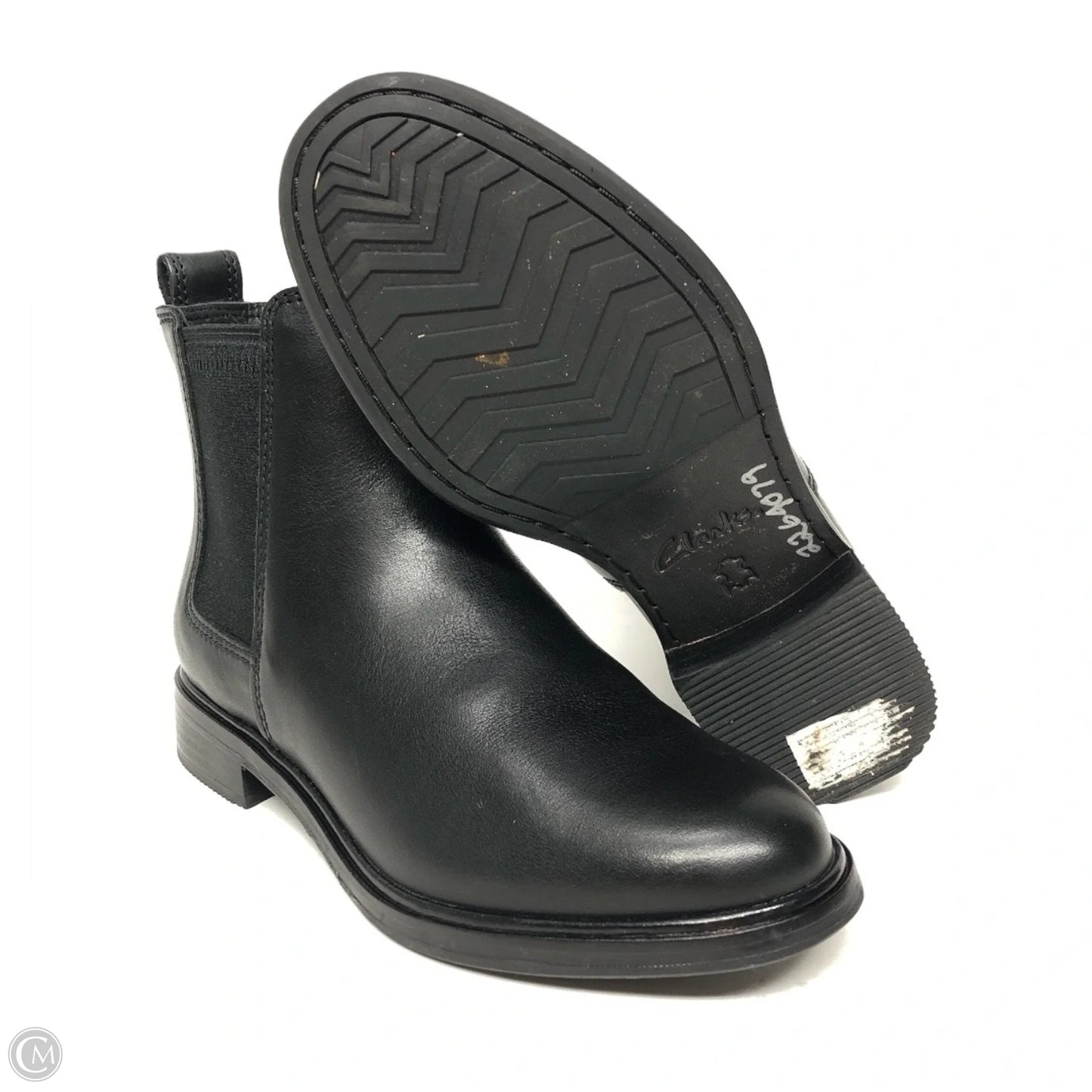 Boots Ankle Heels By Clarks In Black, Size: 6