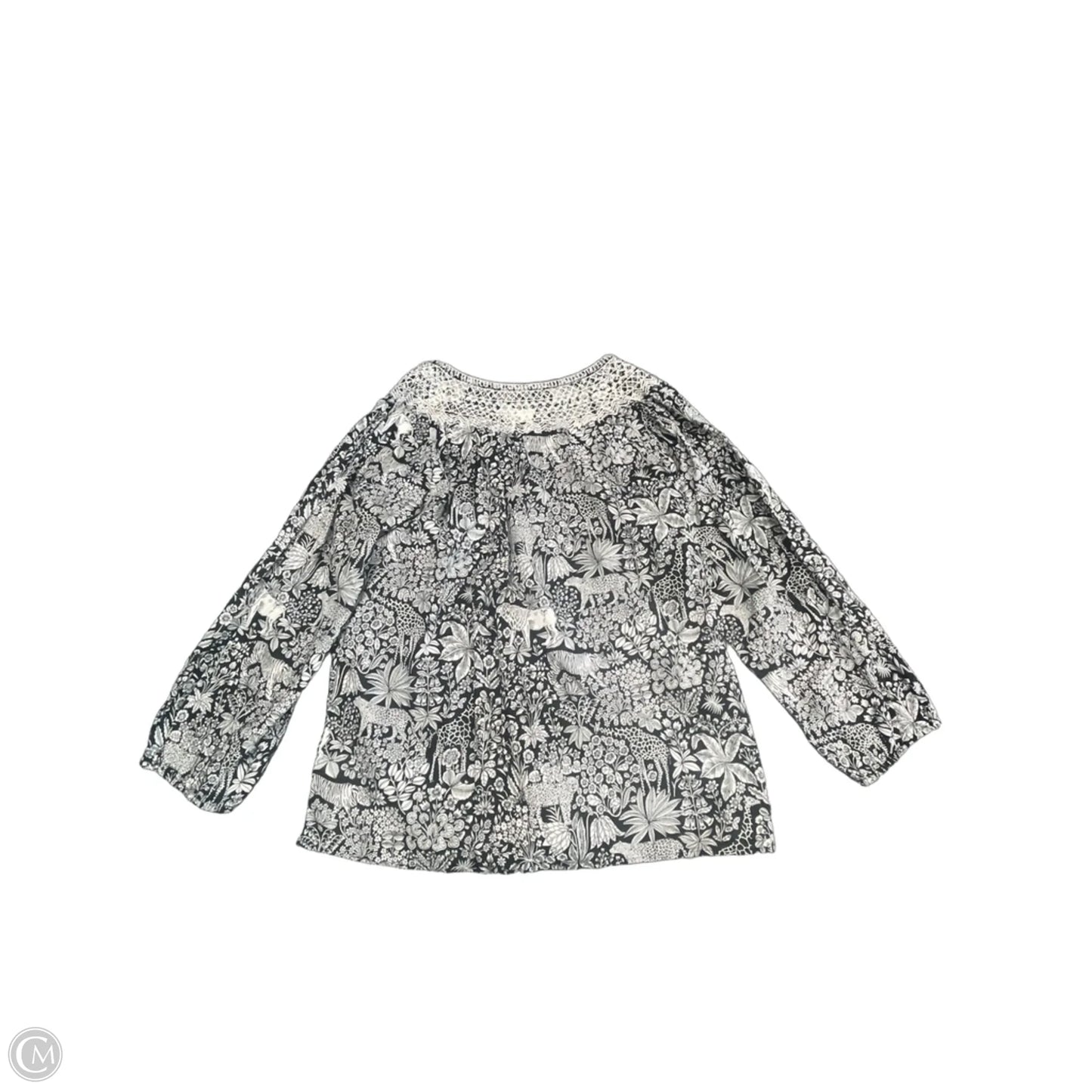 Top Long Sleeve By Talbots In Black & White, Size: L