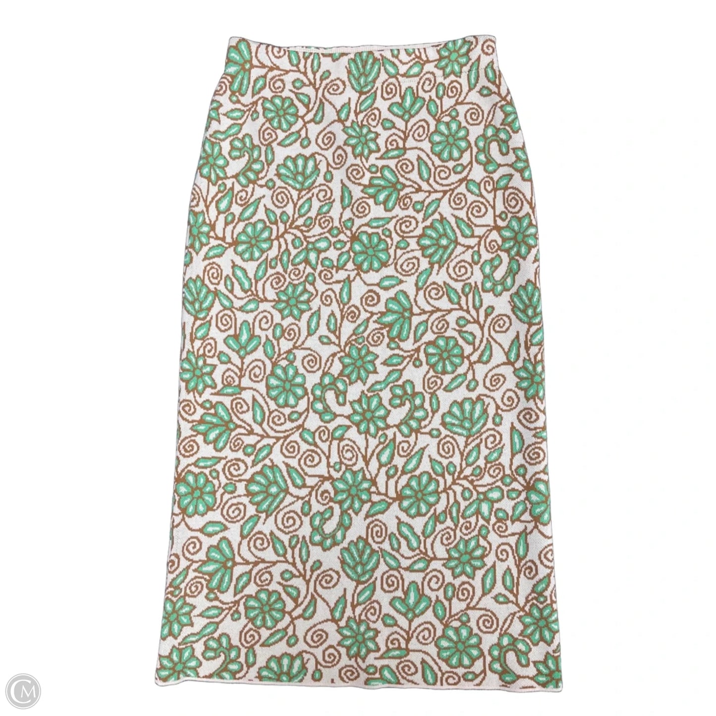 Skirt Midi By Current Air In Cream & Green, Size: Xs
