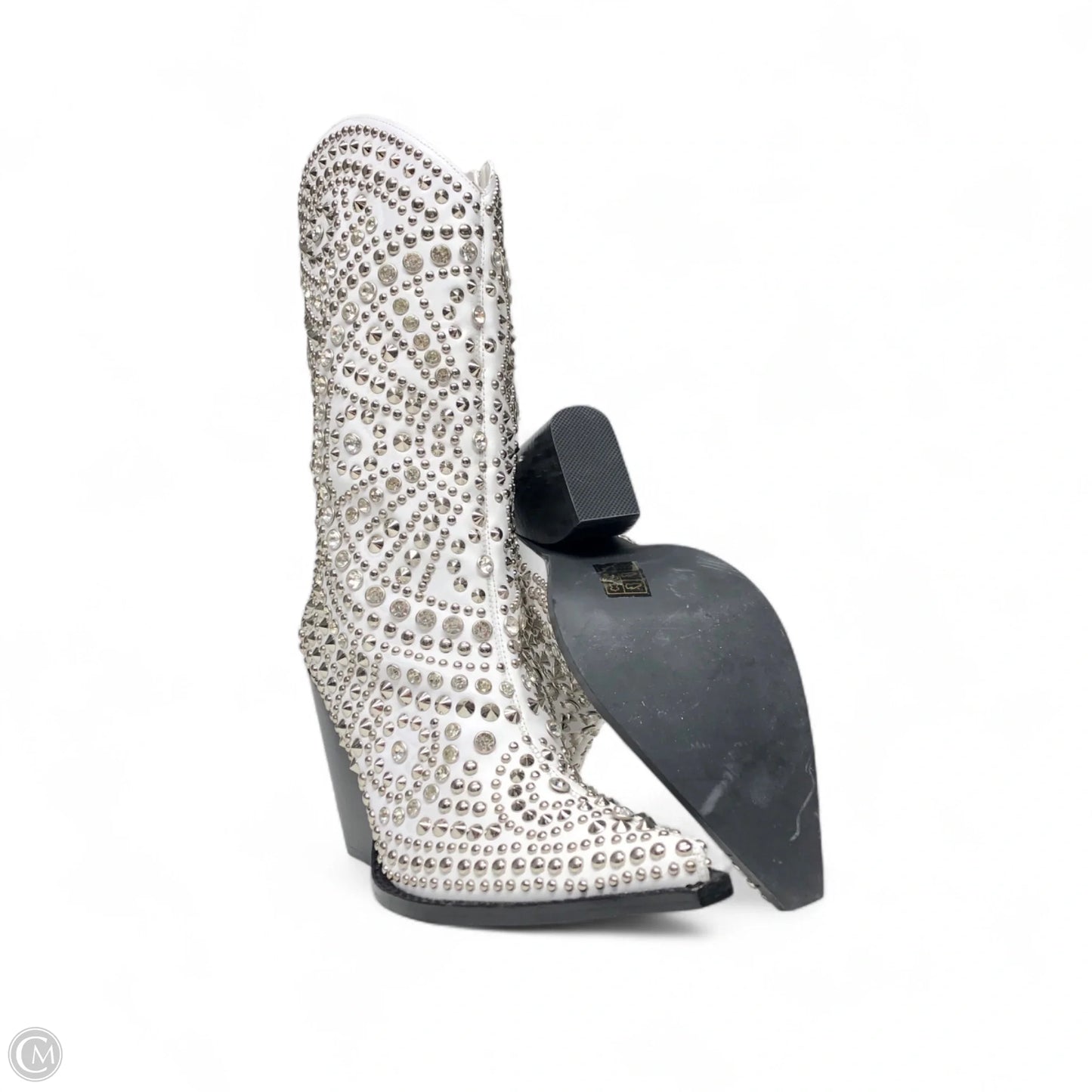 Boots Western By Jeffrey Campbell In Silver & White, Size: 7