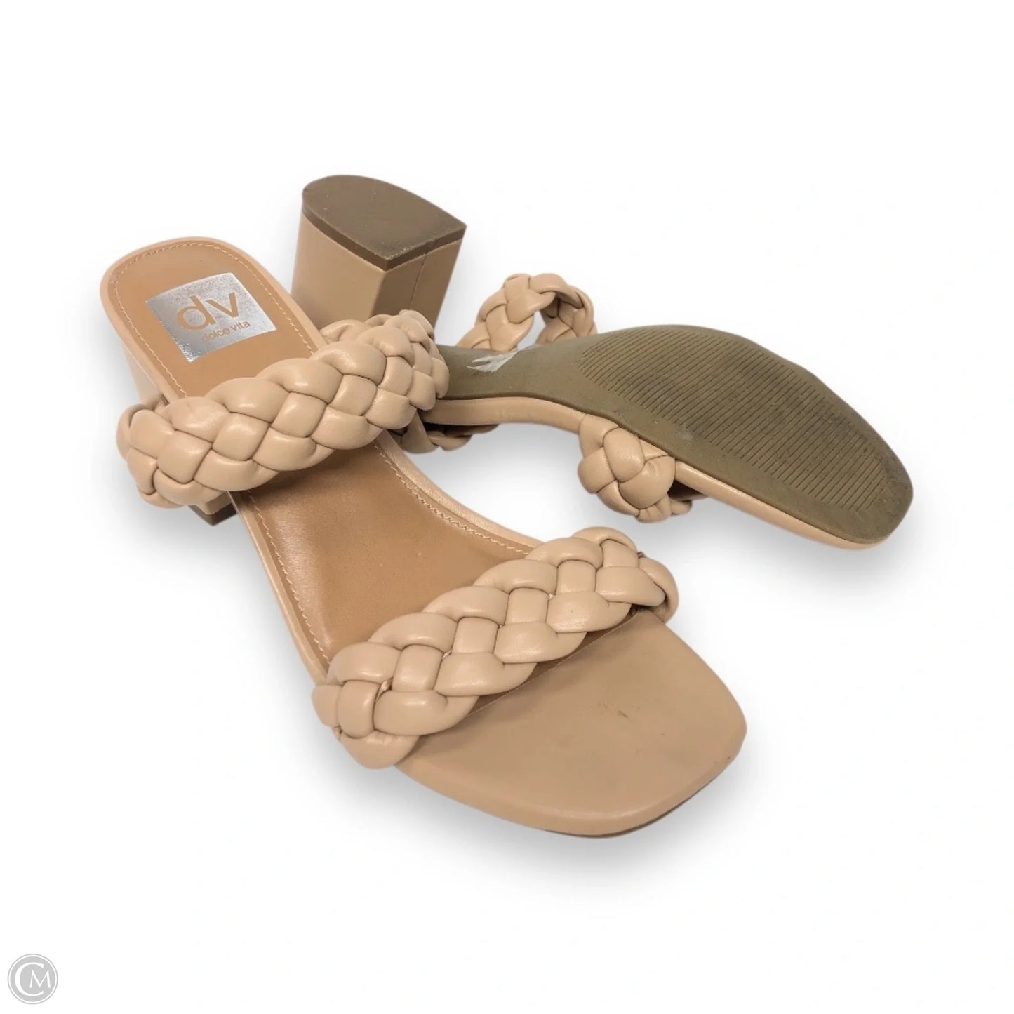 Sandals Heels Block By Dv In Beige, Size: 8.5