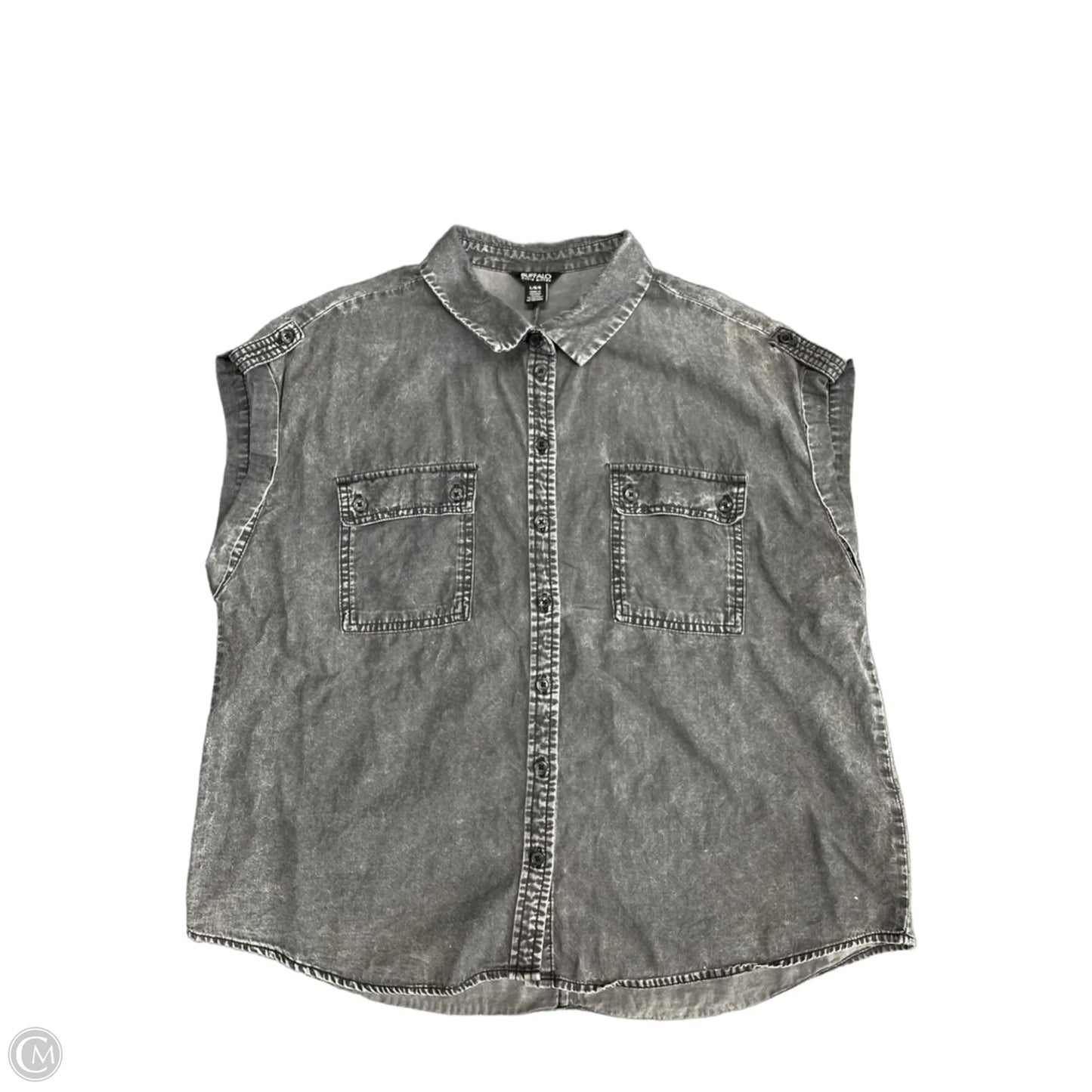 Top Short Sleeve By Buffalo David Bitton In Grey, Size: L