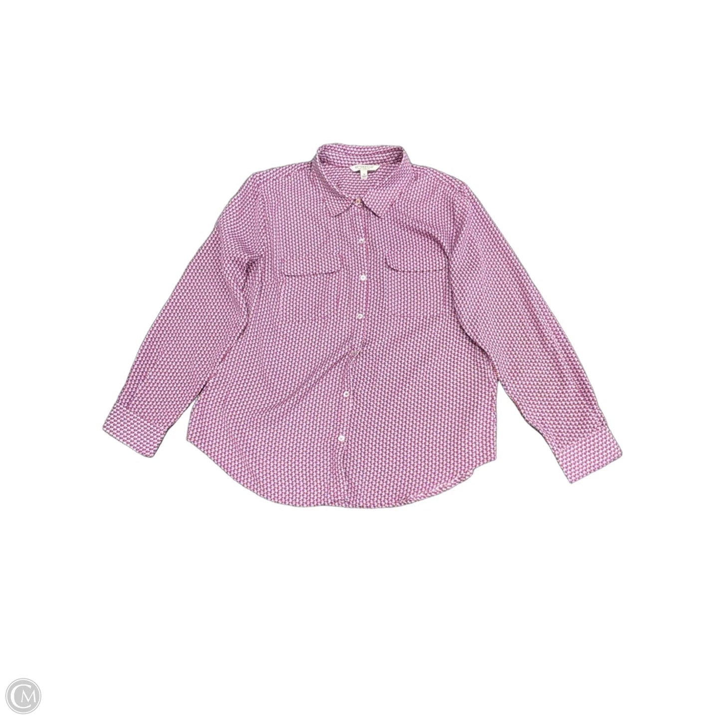 Blouse Long Sleeve By Liverpool In Pink & Purple, Size: M