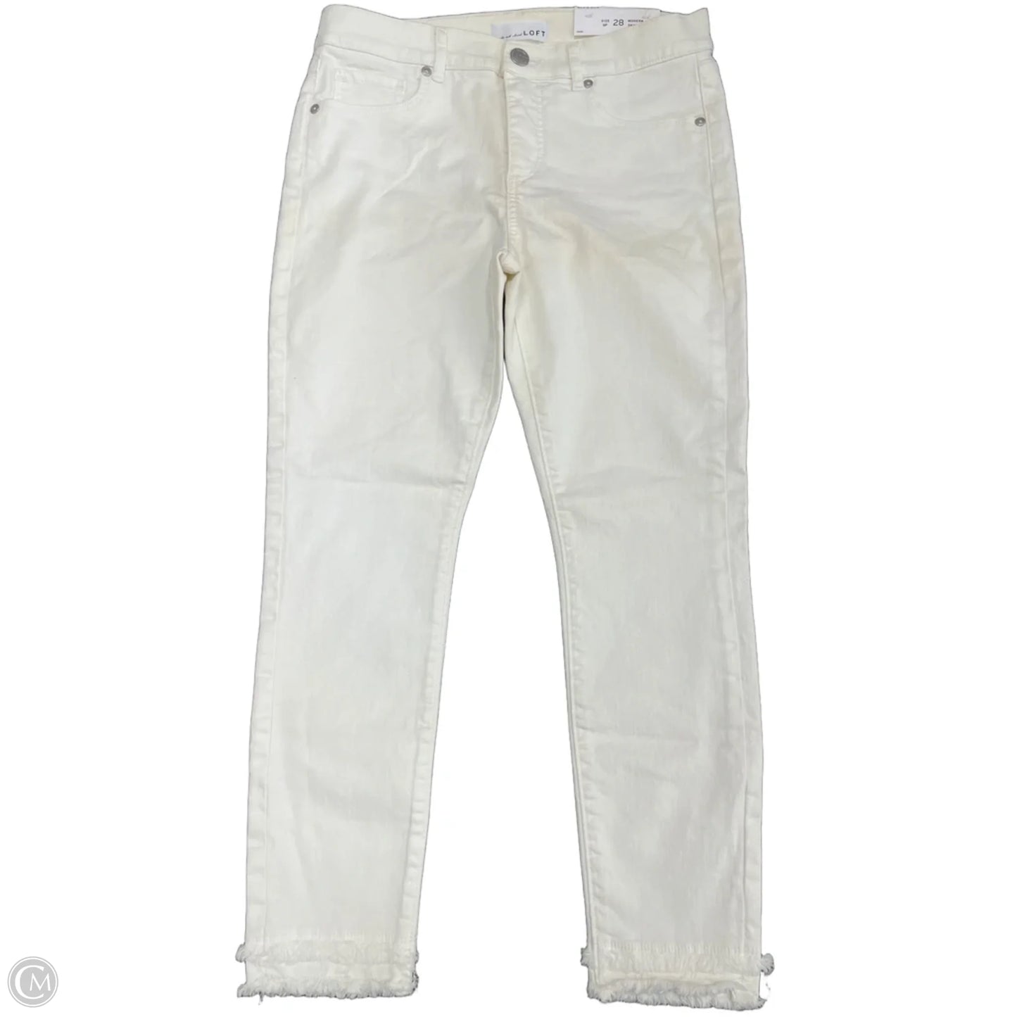 Jeans Skinny By Loft In White Denim, Size: 6p