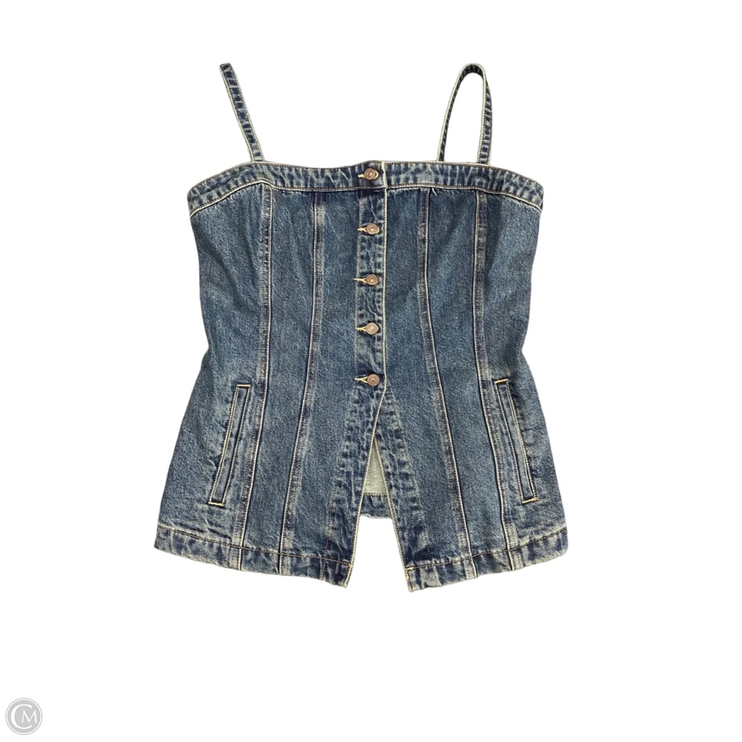 Top Sleeveless By Levis In Blue Denim, Size: Xl
