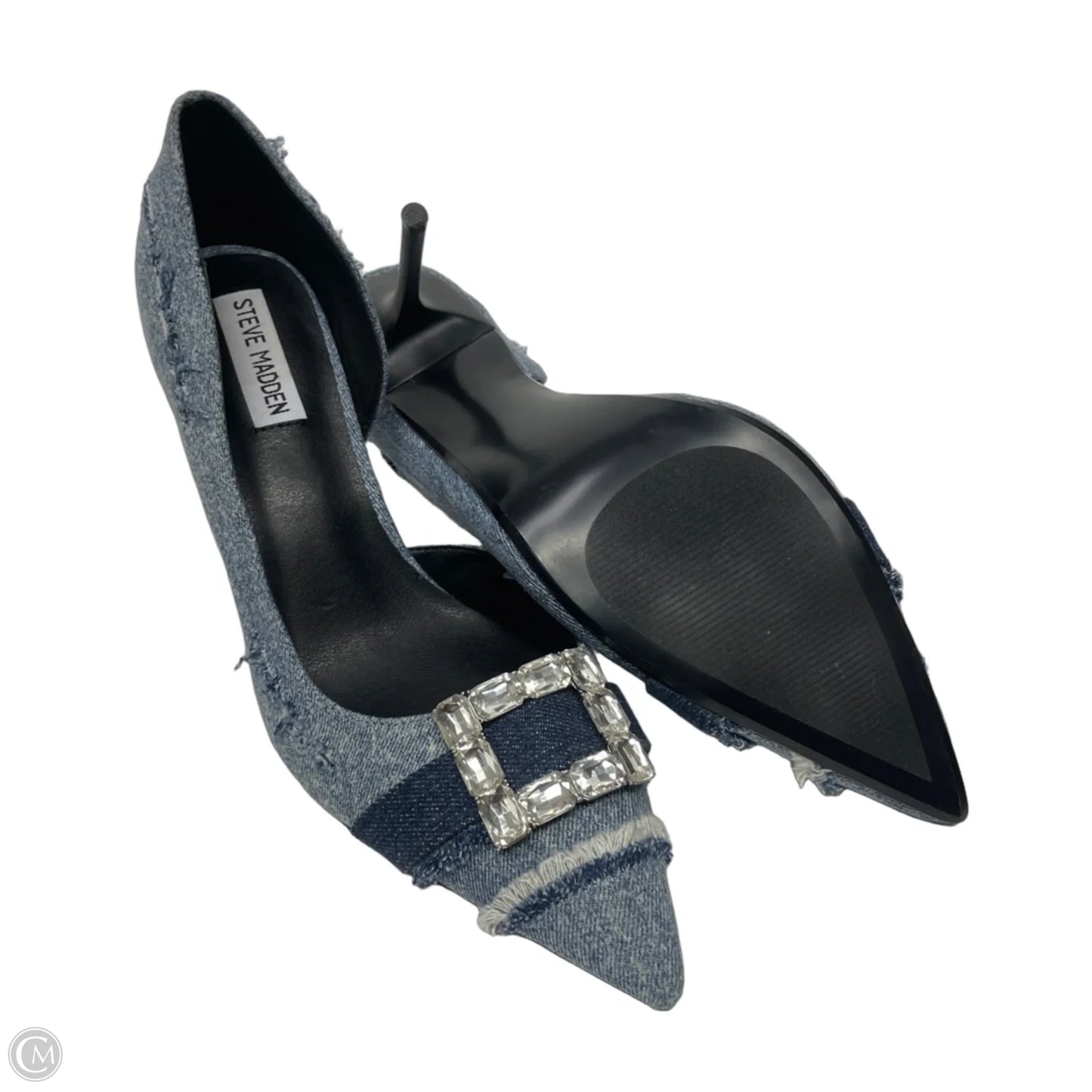 Shoes Heels Stiletto By Steve Madden In Blue Denim, Size: 11