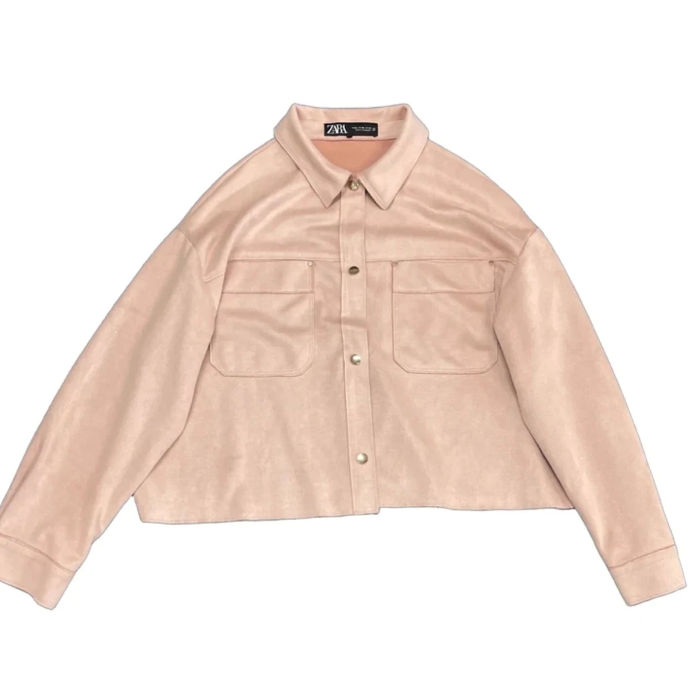 Jacket Shirt By Zara In Pink, Size: Xl