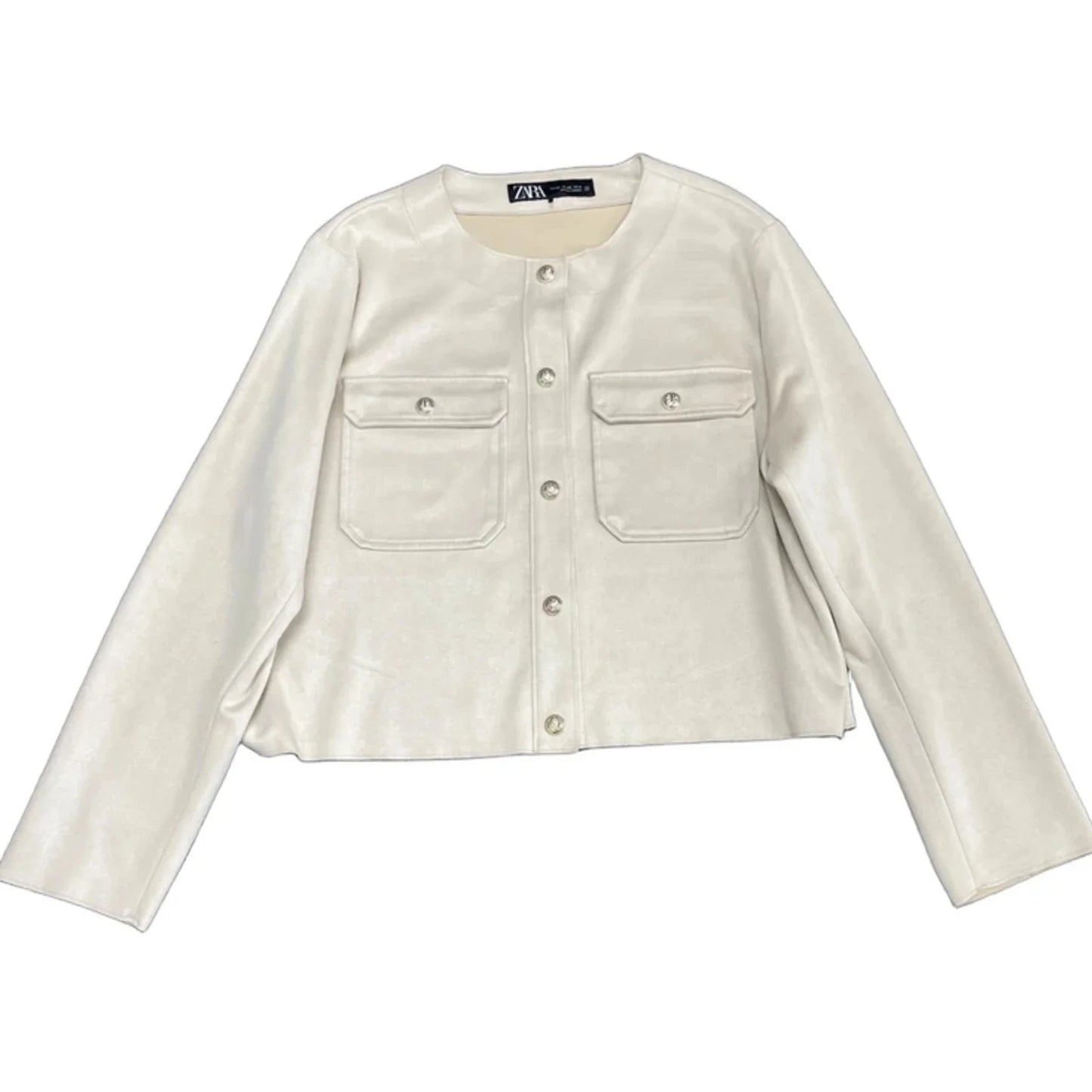 Jacket Shirt By Zara In Cream, Size: Xxl