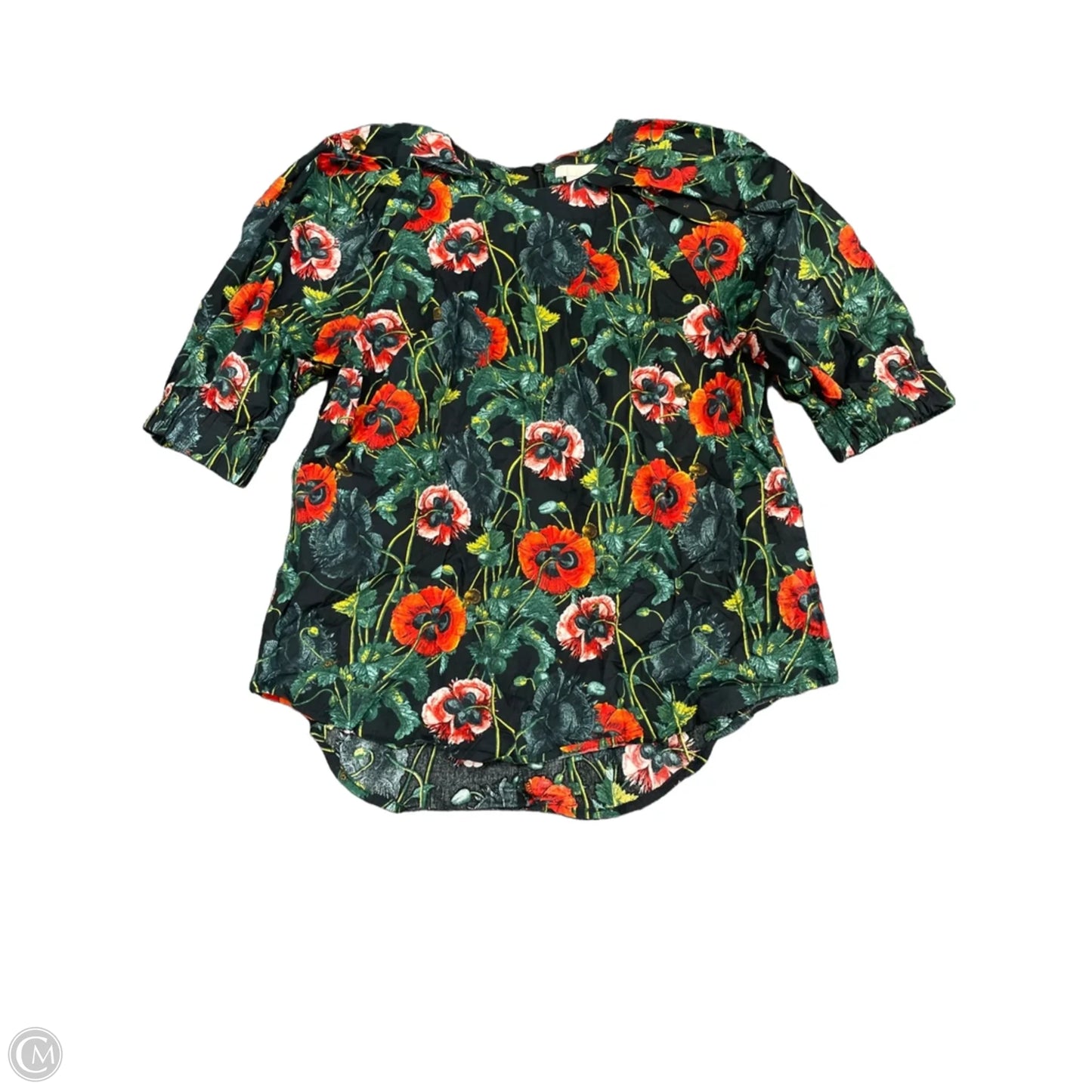 Top Short Sleeve By H&m In Green & Red, Size: 10