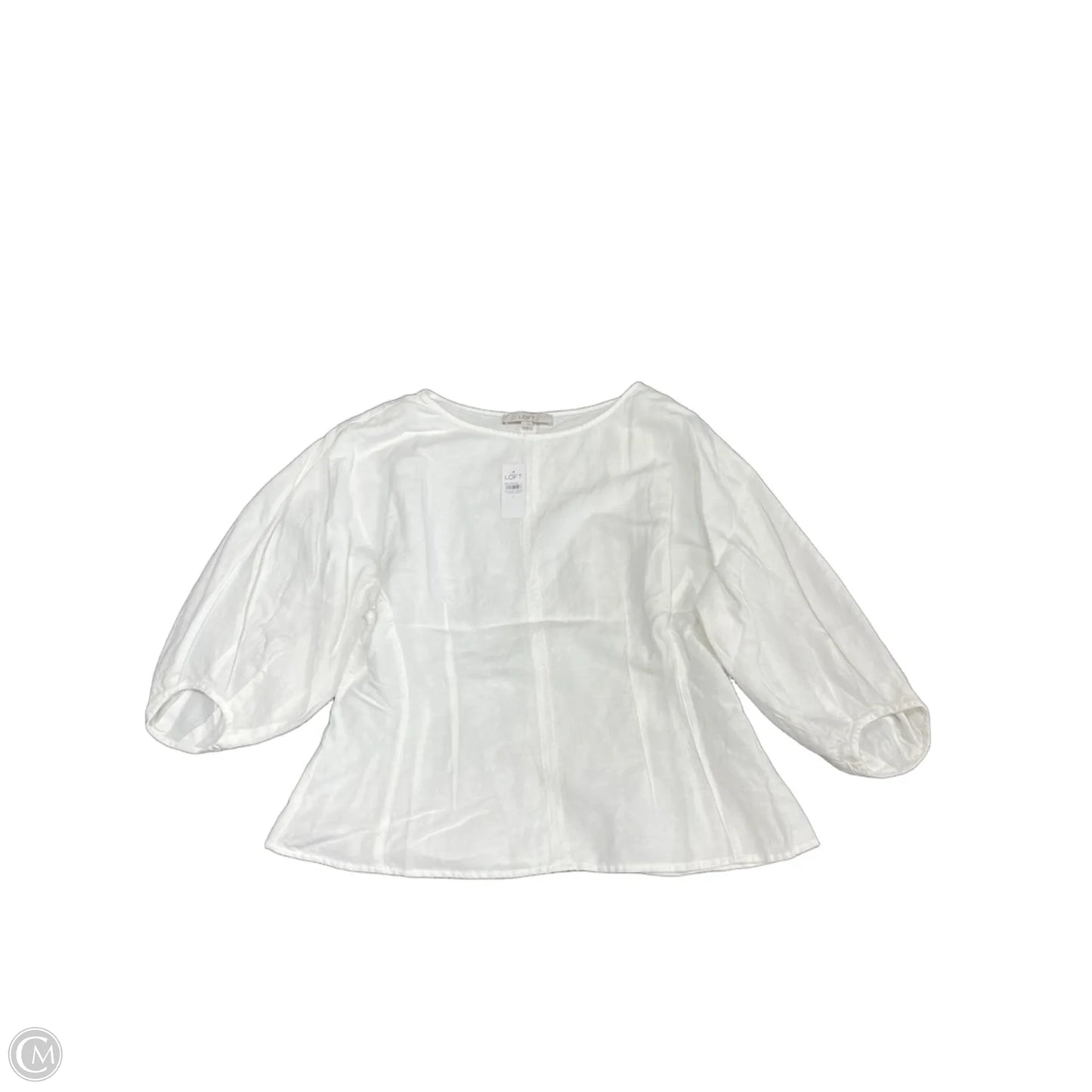 Top Short Sleeve By Loft In White, Size: L